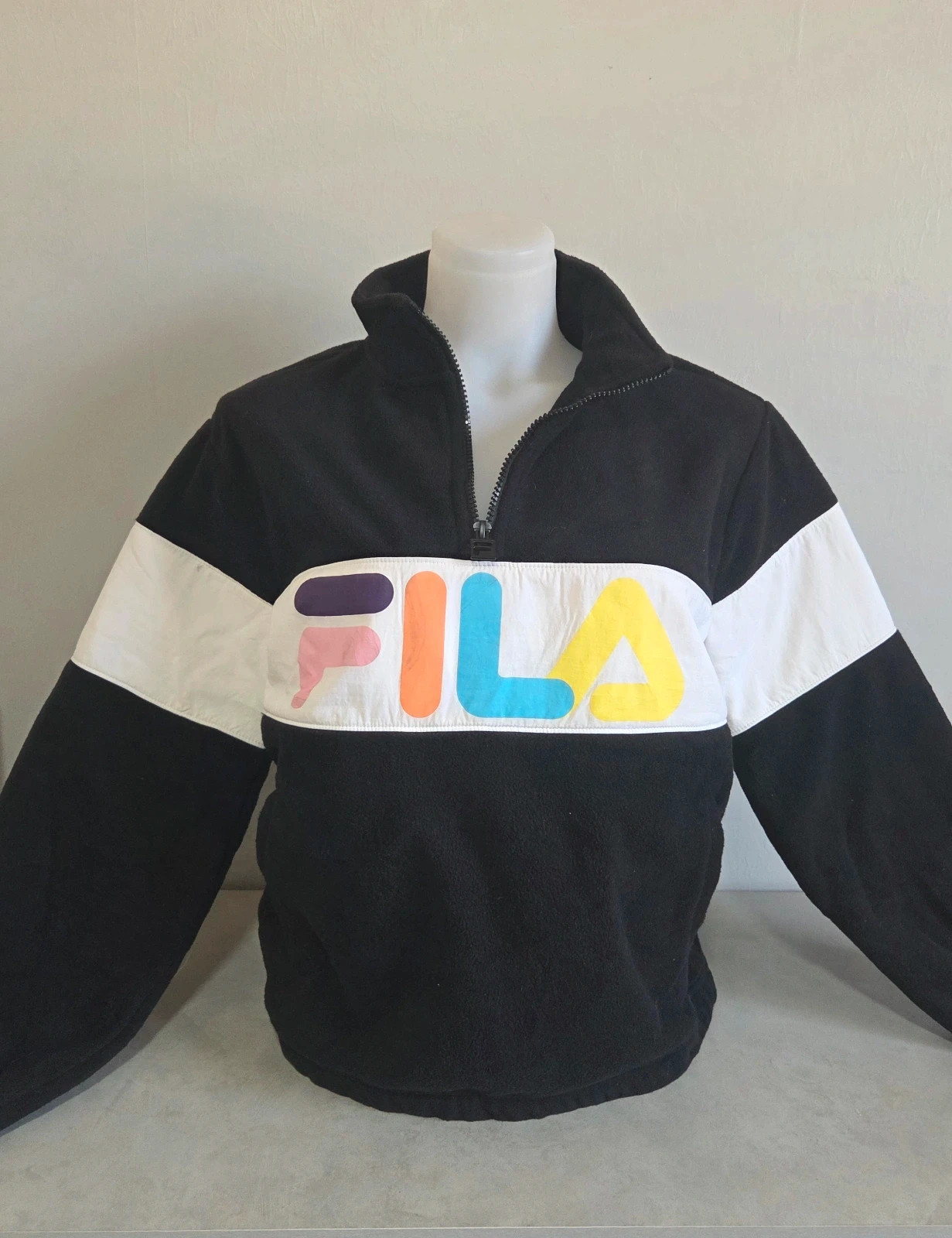 Pull sweat woody sweat-shirt col camionneur zippé fila taille XS S