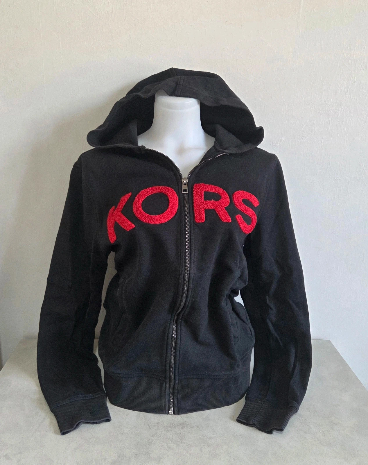 Pull sweat woody sweat-shirt capuche michael kors taille M 38 noir rouge