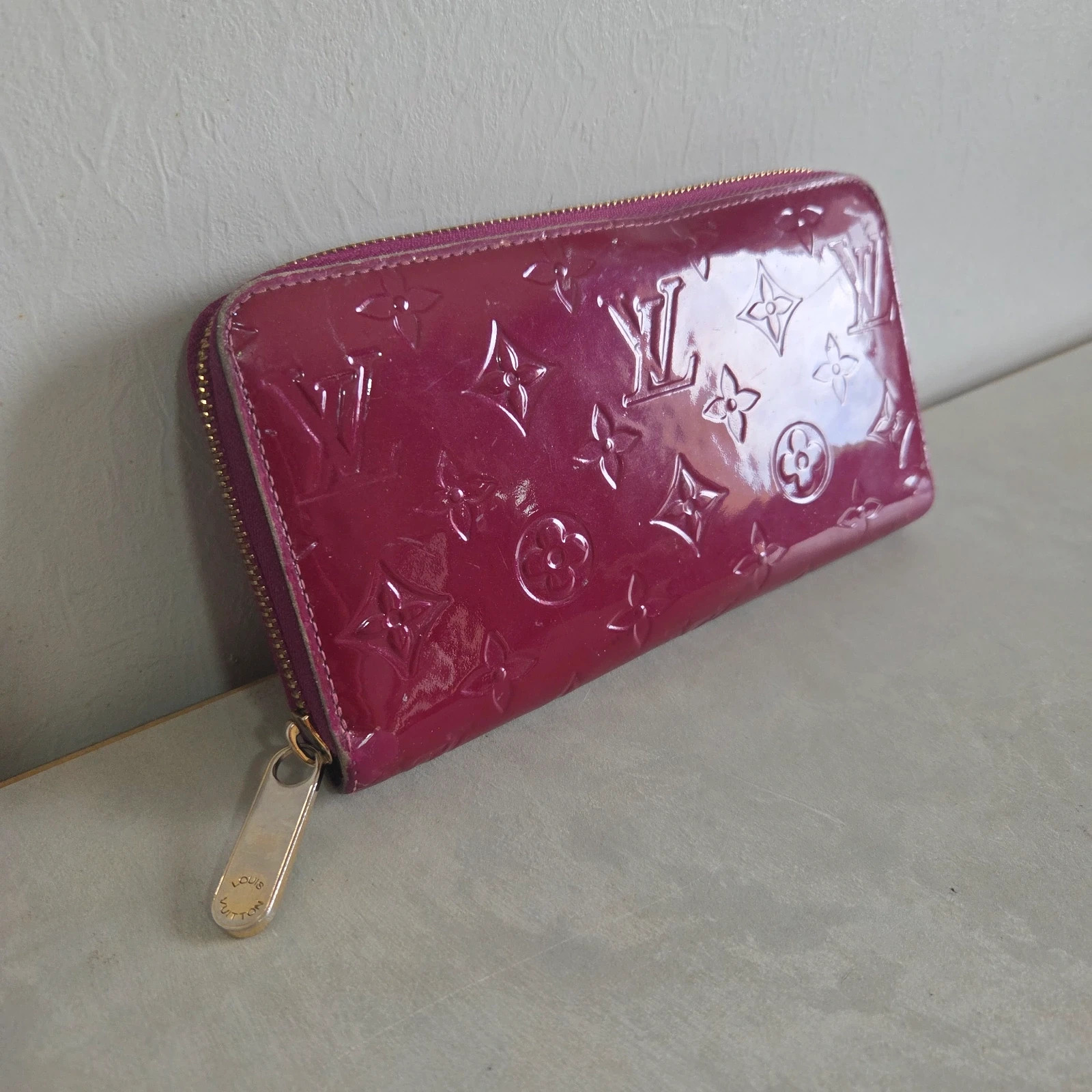 Porte monnaie porte feuille wallet Louis vuitton cuir vernis fuchia fuchsia framboise vintage – Louis Vuitton 2
