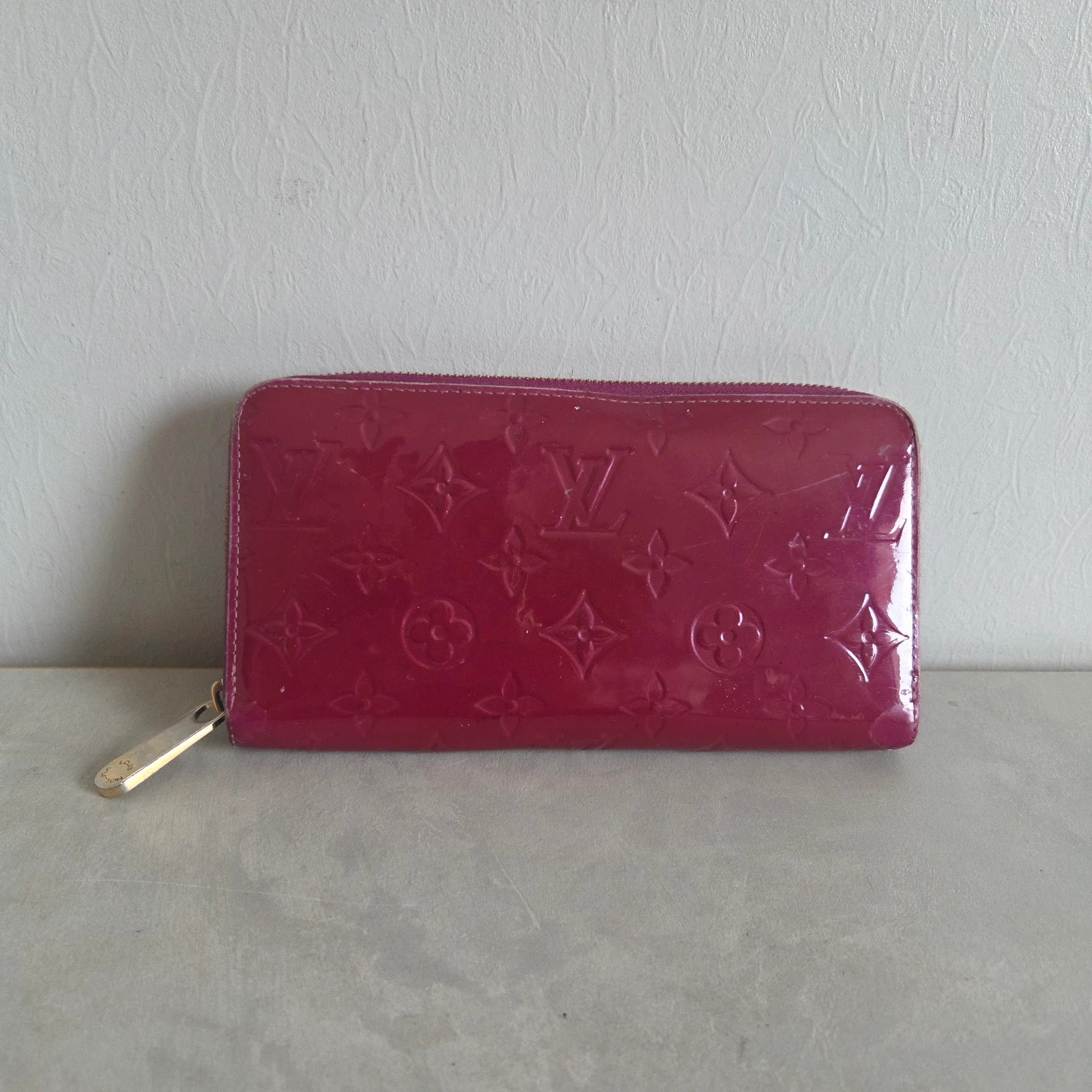 Porte monnaie porte feuille wallet Louis vuitton cuir vernis fuchia fuchsia framboise vintage – Louis Vuitton 3