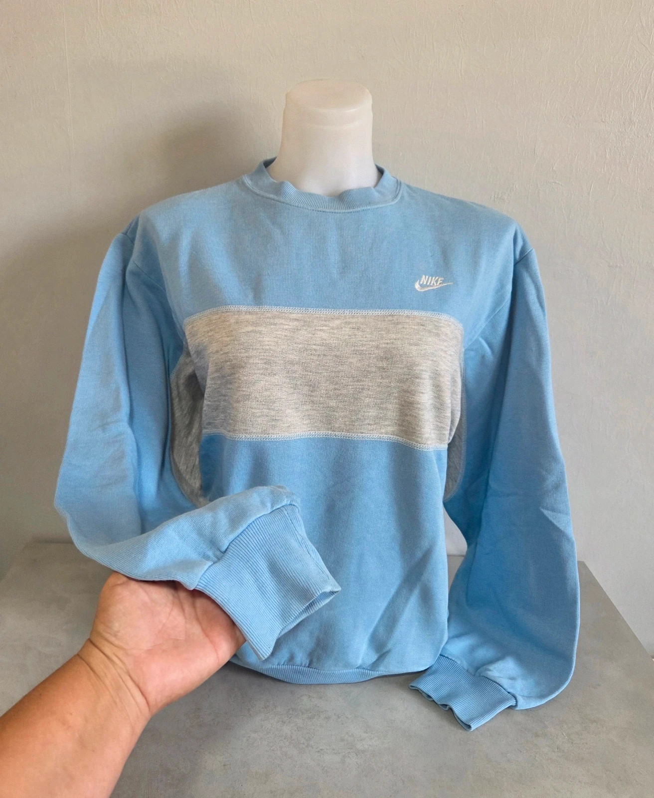 Pull sweat woody sweat-shirt vintage nike usa taille S/M bleu gris – Nike – taille S 2