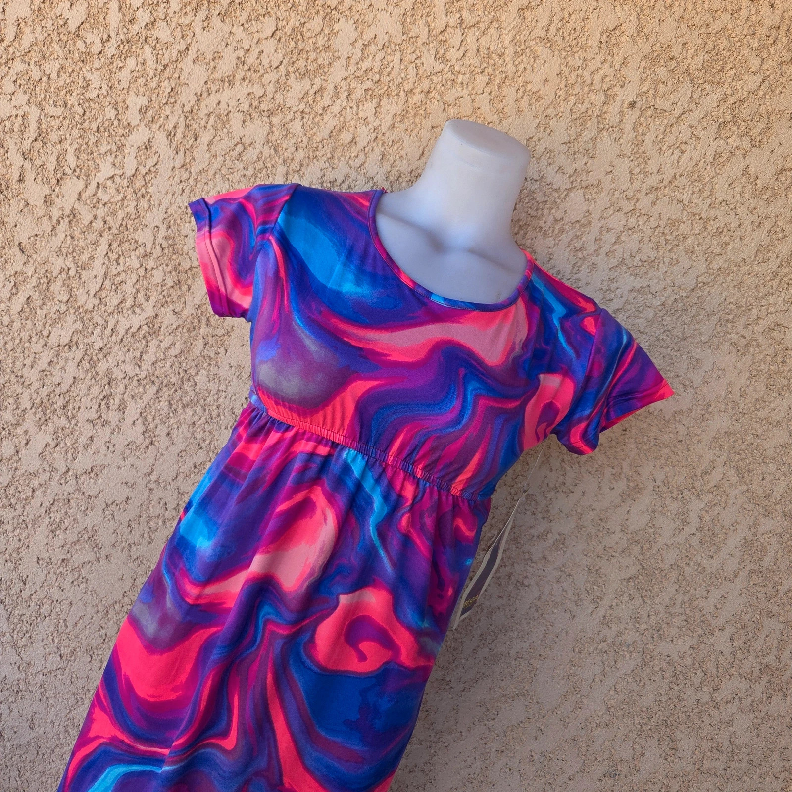 Robe longue motif violet rose taille S – Vintage Dressing – taille S / 36 / 8 2