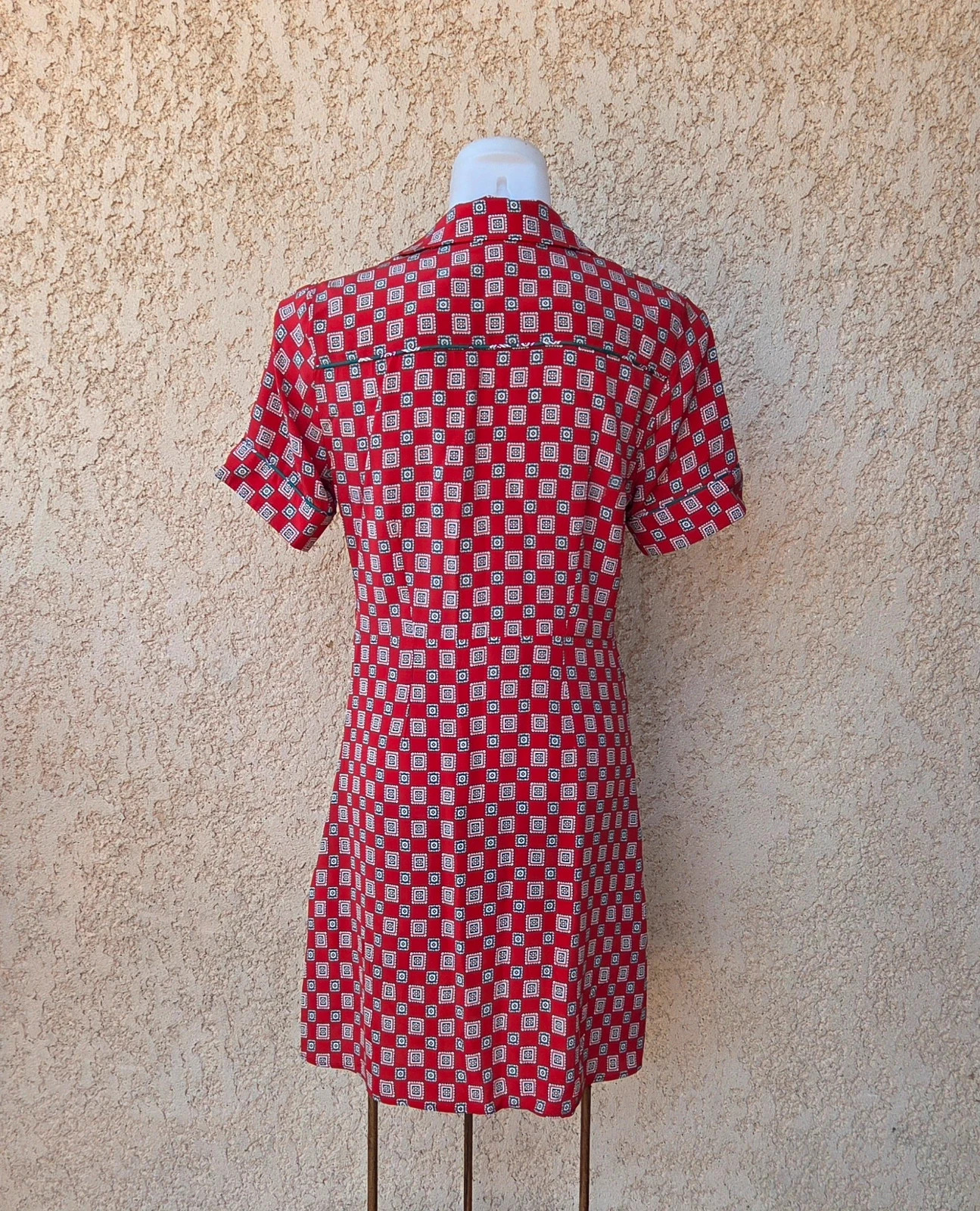 Robe sandro rouge a motif cintré évasé taille 36 – Sandro – taille S / 36 / 8 4