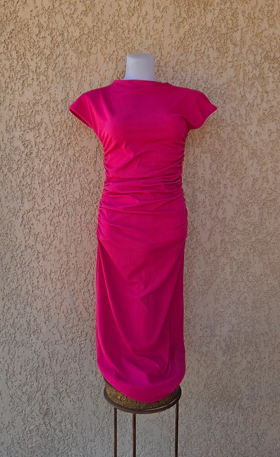 Robe longue cintré moulante rose fuchsia taille S/36