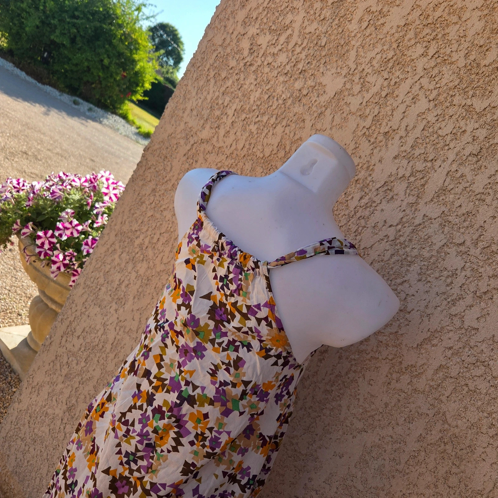 Robe mi longue maje taille S style ballon fleur floral multicolore – Maje – taille S / 36 / 8 4