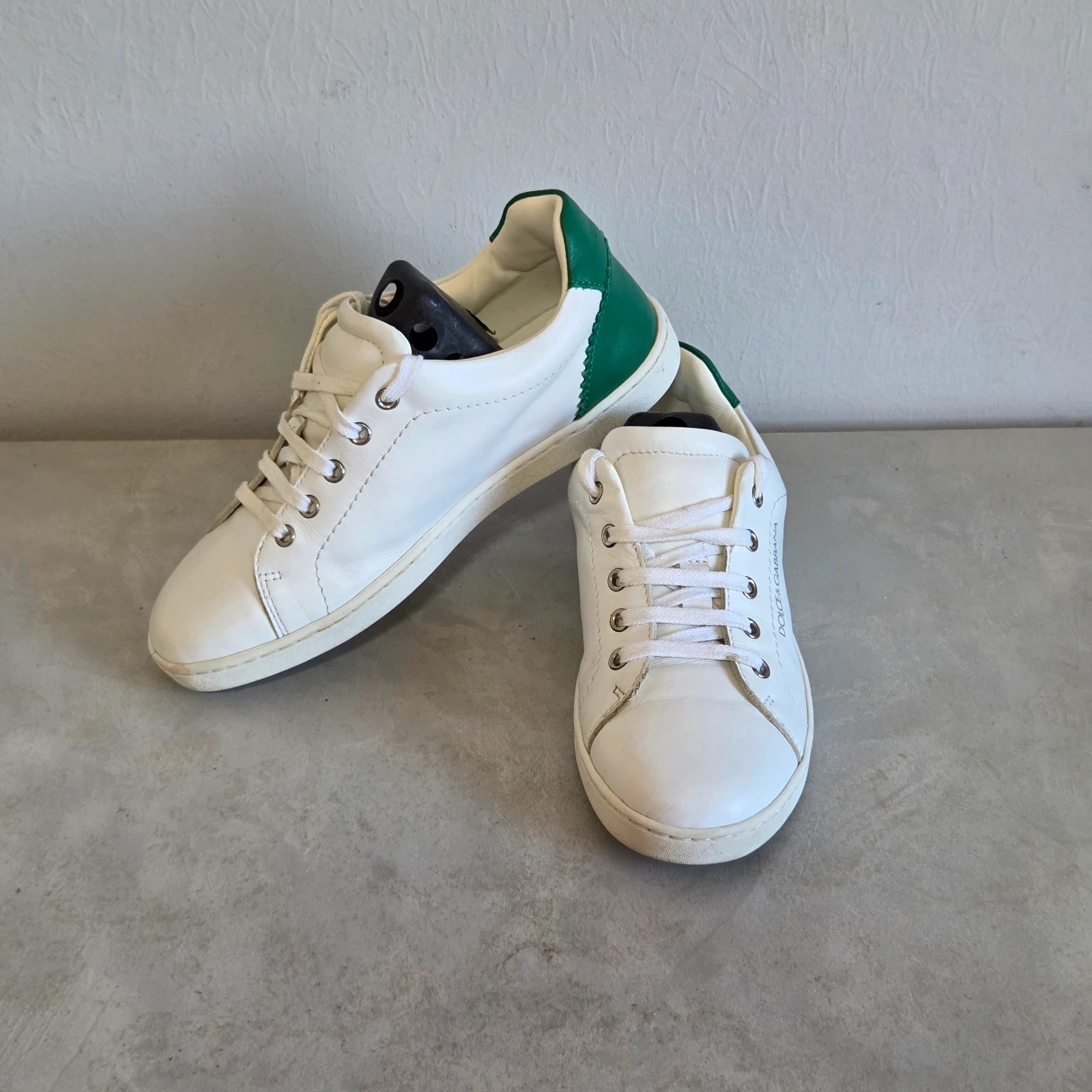 Sneakers basket lacets blanche vert dolce & gabbana – Dolce & Gabbana – taille 31 3