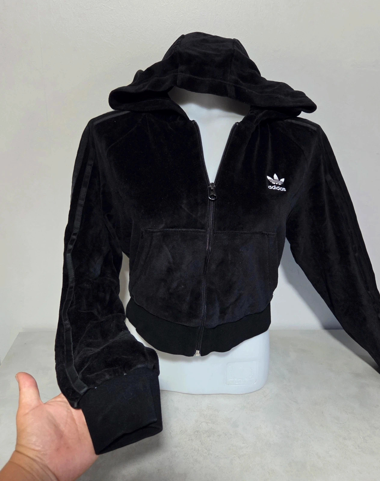 Pull sweat woody sweat-shirt veste zippé velours noir taille XL 42 – adidas – taille XL / 42 / 14 3