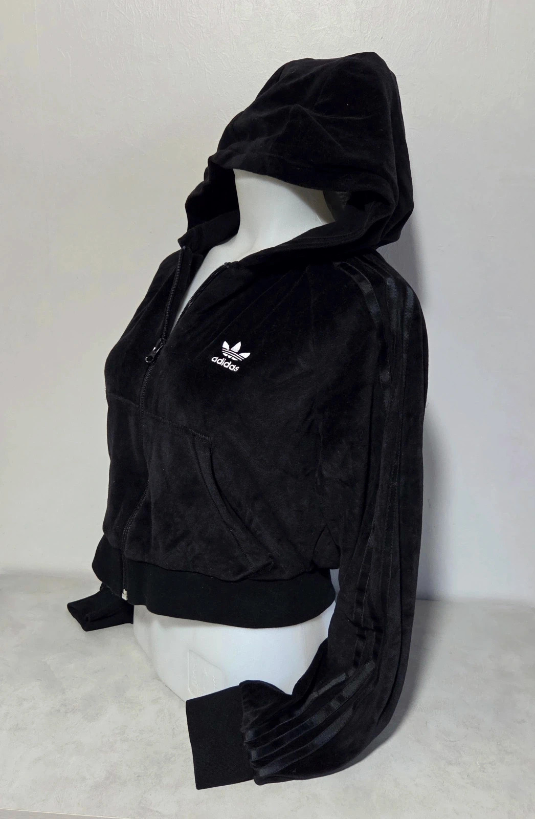 Pull sweat woody sweat-shirt veste zippé velours noir taille XL 42 – adidas – taille XL / 42 / 14 4