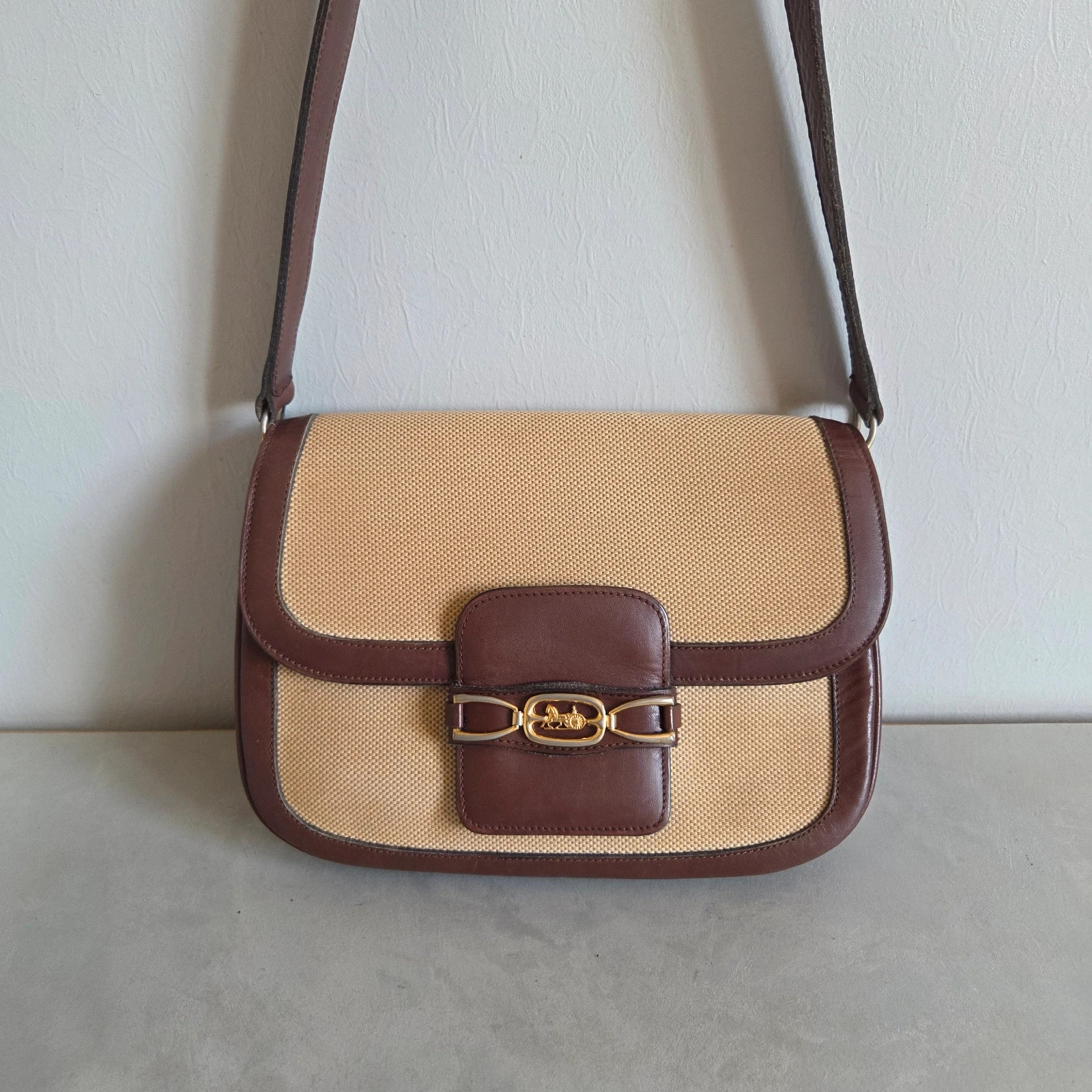 Sac a main bandoulière Céline vintage beige marron – CELINE 2