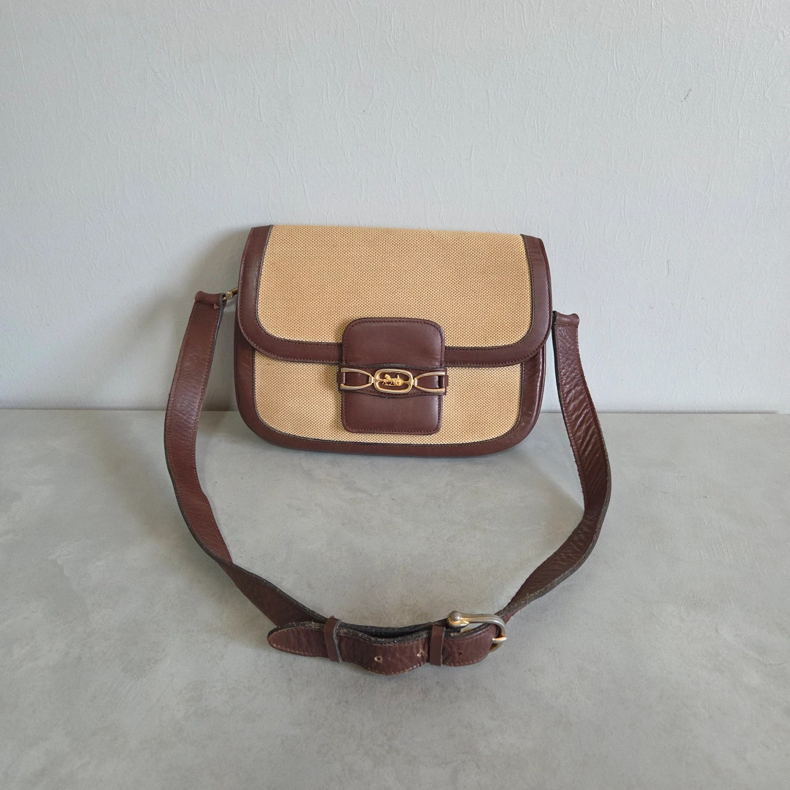 Sac a main bandoulière Céline vintage beige marron – CELINE 3