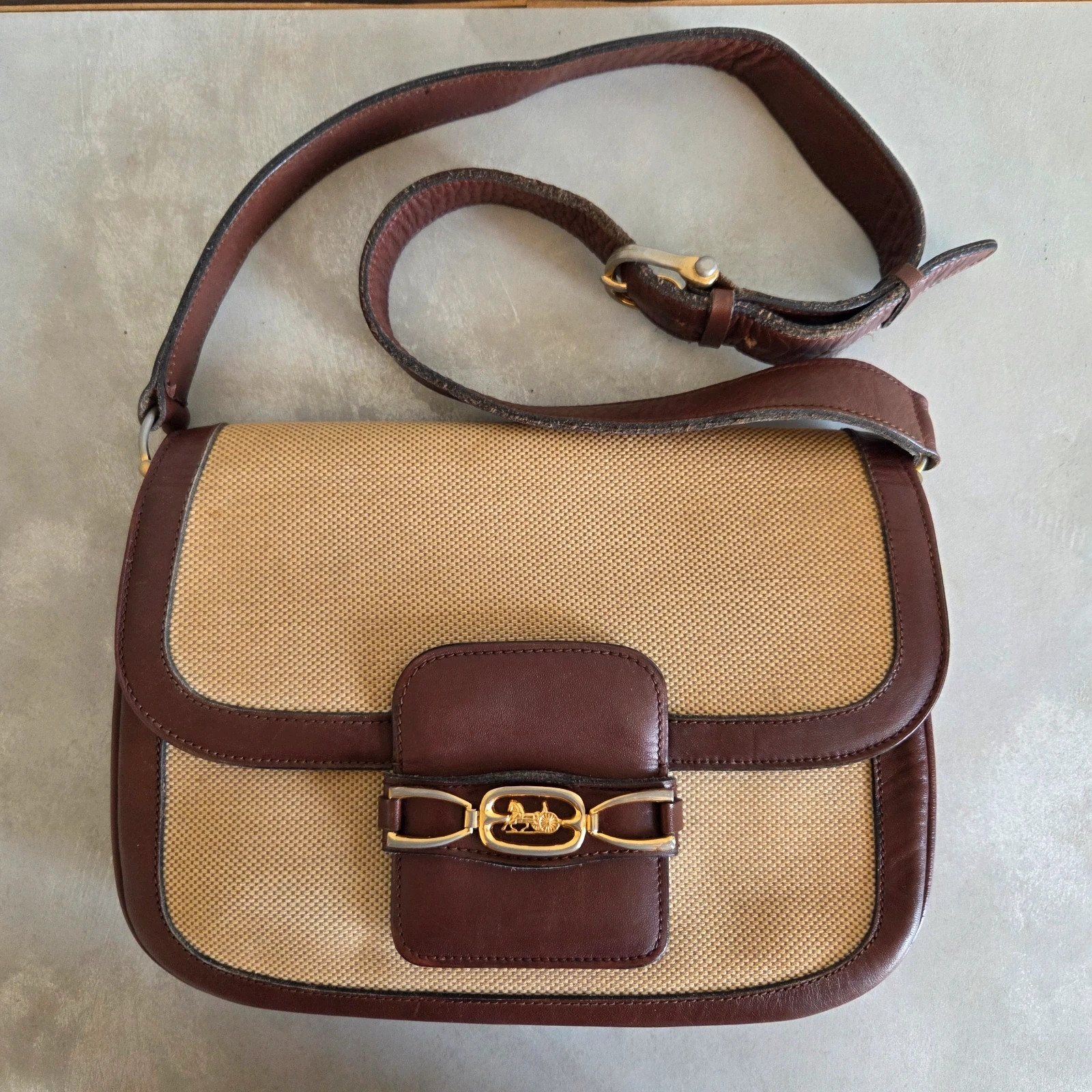 Sac a main bandoulière Céline vintage beige marron