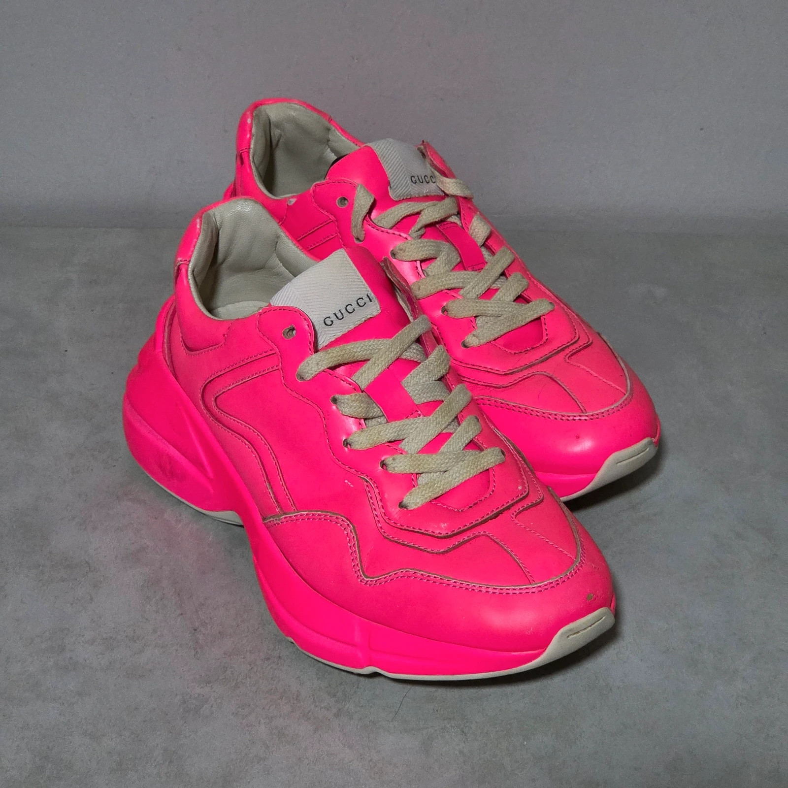 Sneakers basket trainers Gucci Rhyton taille 36,5 rose fluo – Gucci – taille 36.5 2