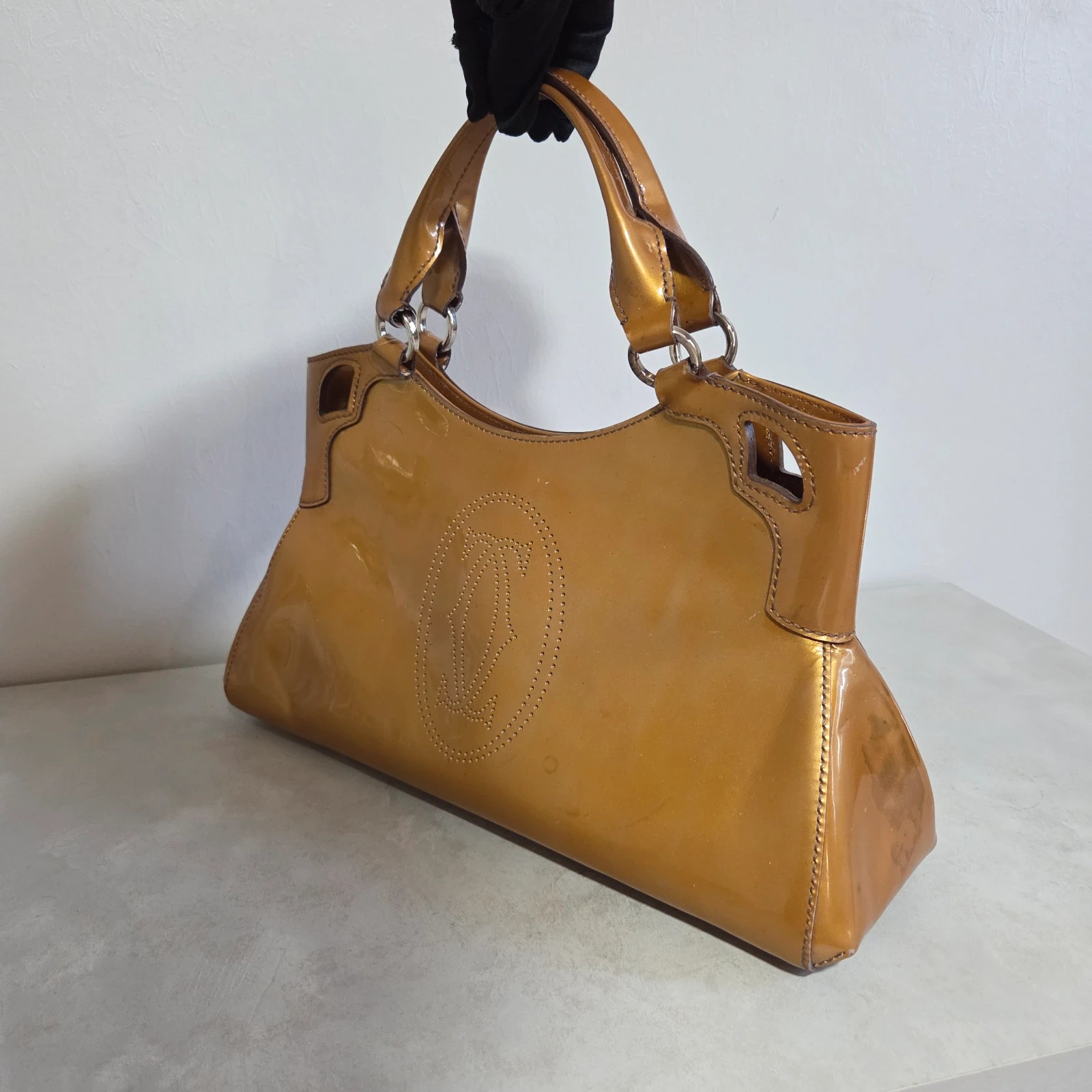 Sac a main Cartier marcello doré or vintage – Cartier 5