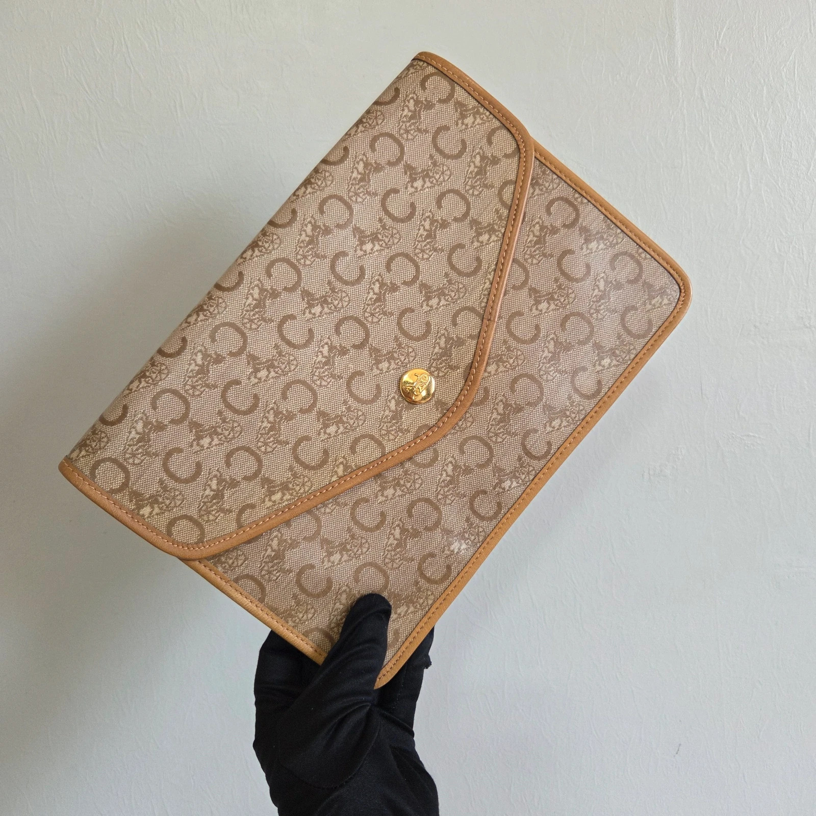 Grande pochette Céline macadam vintage trousse sacoche