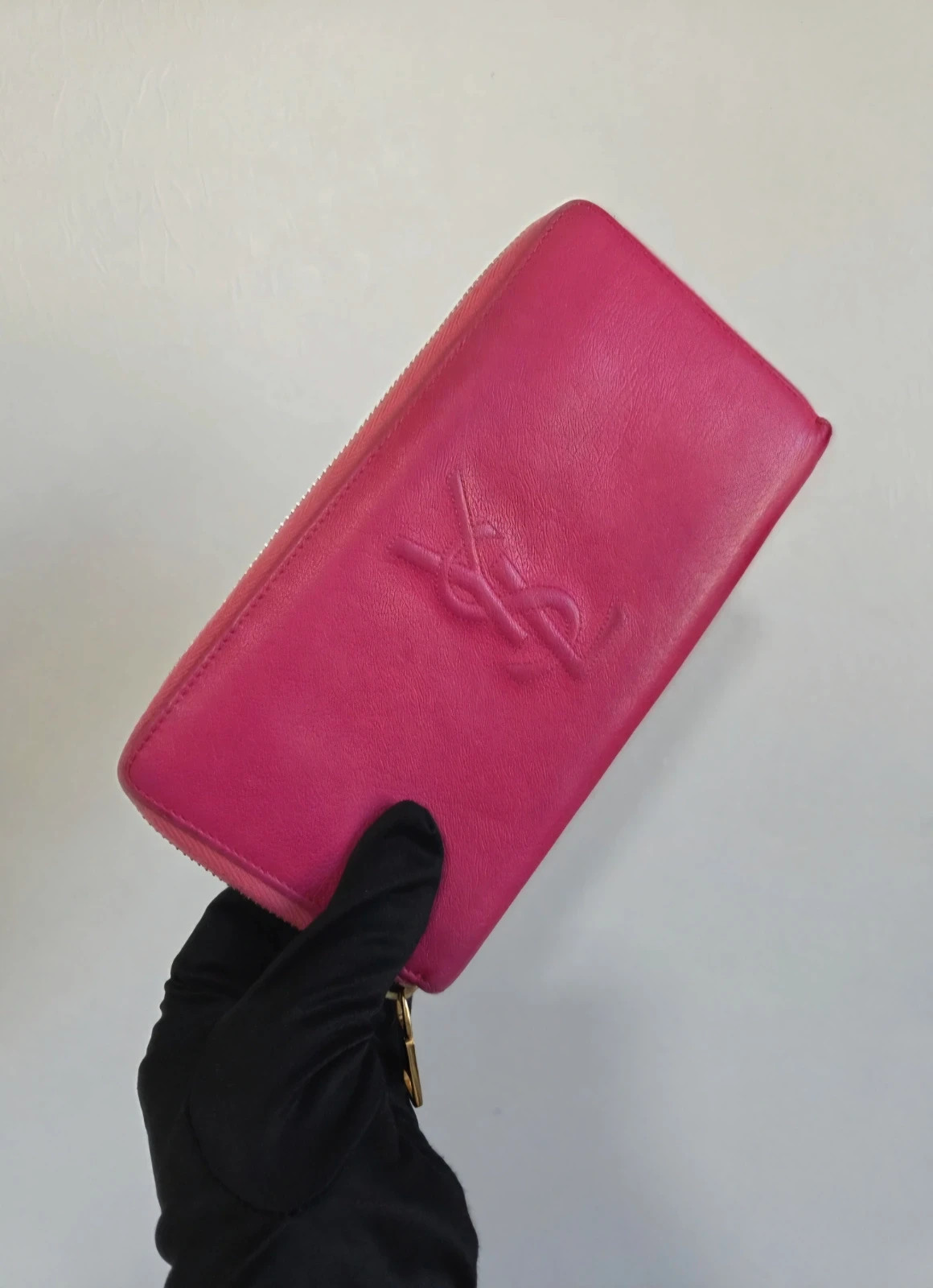 Porte monnaie porte feuille wallet porte carte Yves Saint laurent rose fuchia – Yves Saint Laurent 2