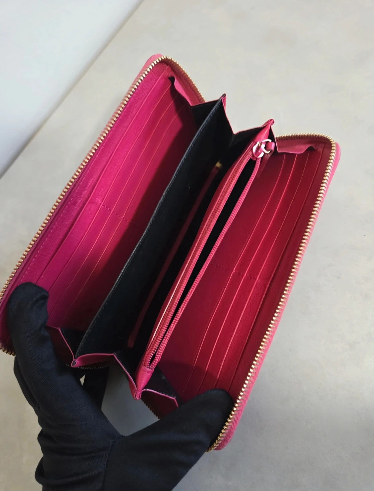 Porte monnaie porte feuille wallet porte carte Yves Saint laurent rose fuchia – Yves Saint Laurent 4