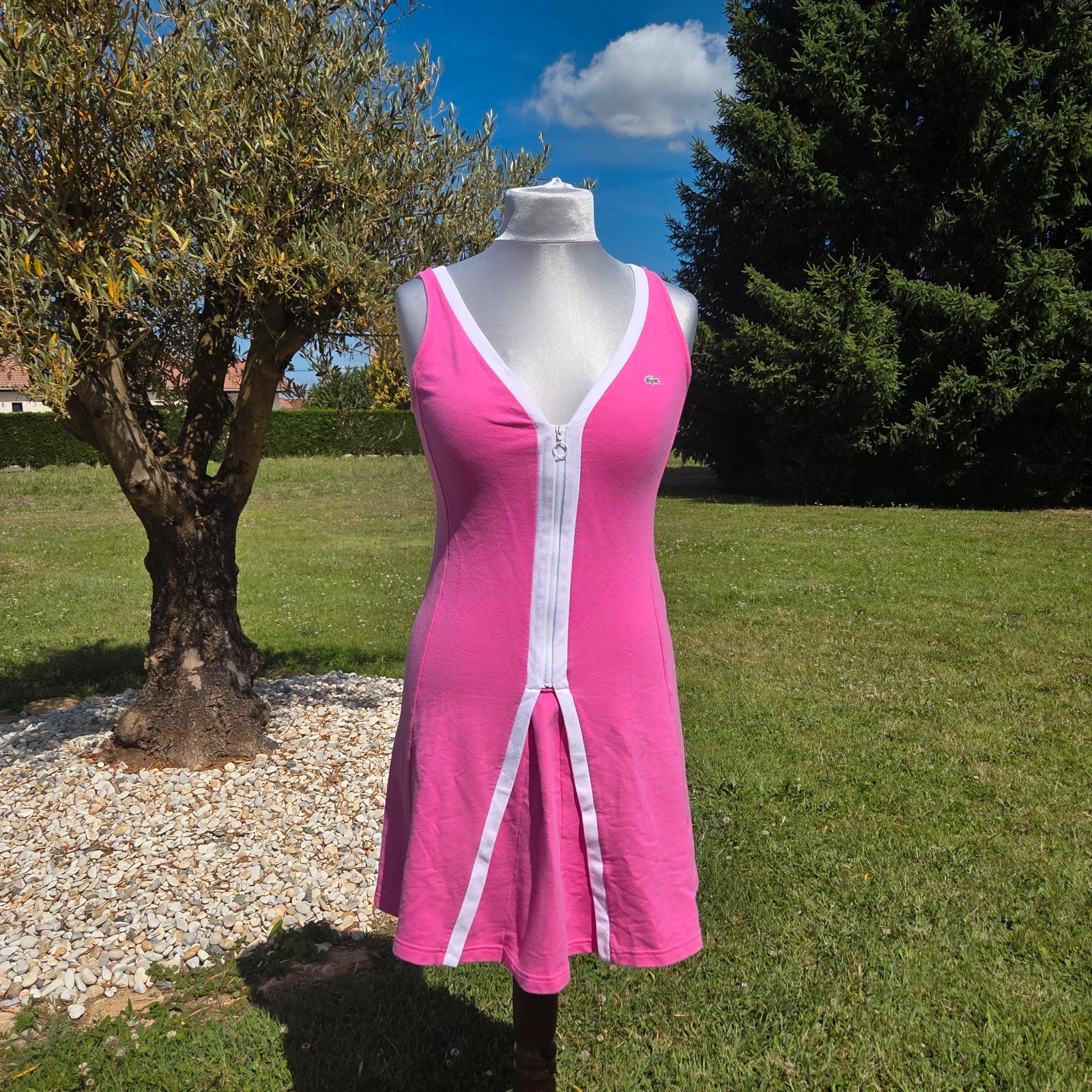 Robe rose style tennis Lacoste vintage taille L 40