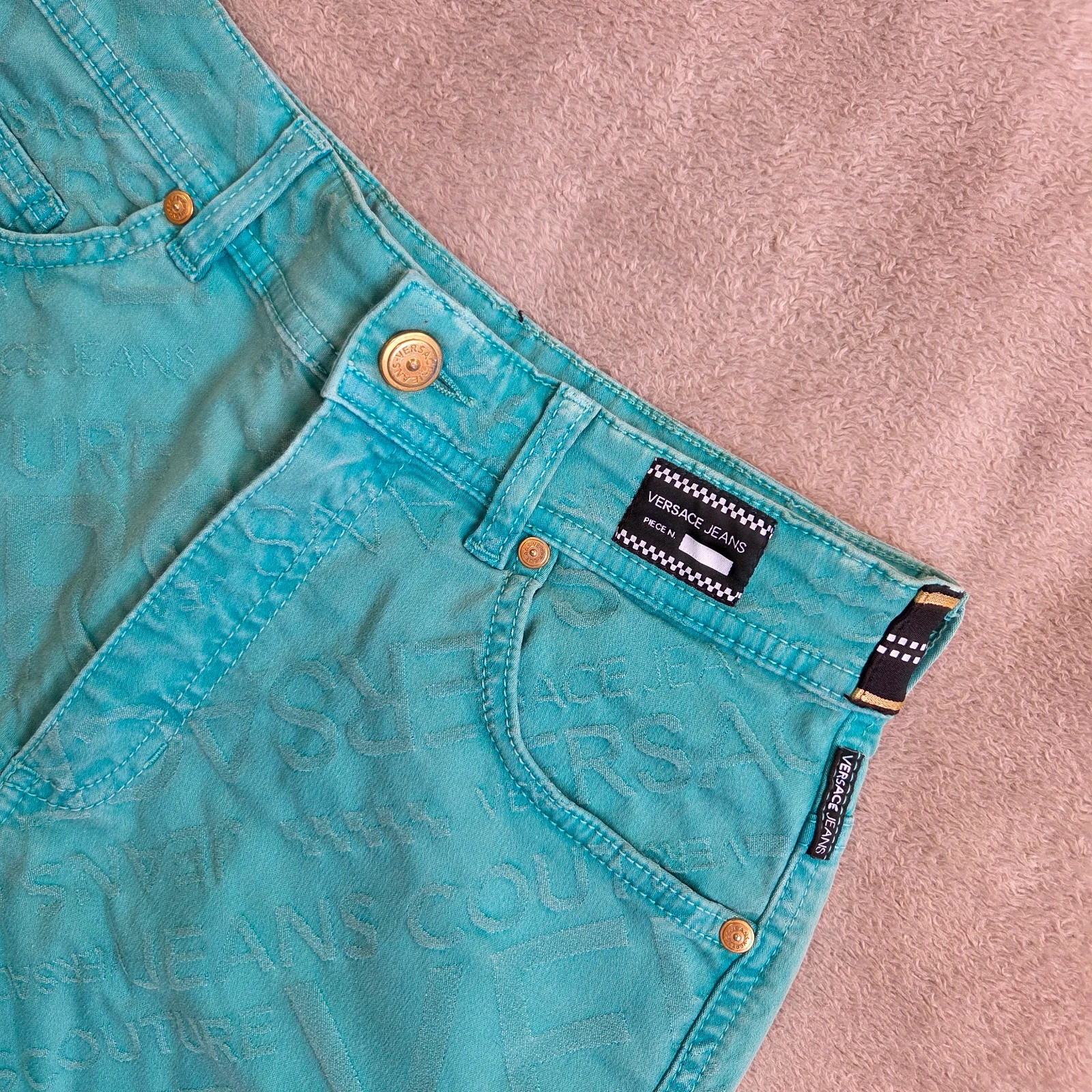 Short taille haute bleu turquoise versace taille M – Versace Jeans – taille M / 38 / 10 3