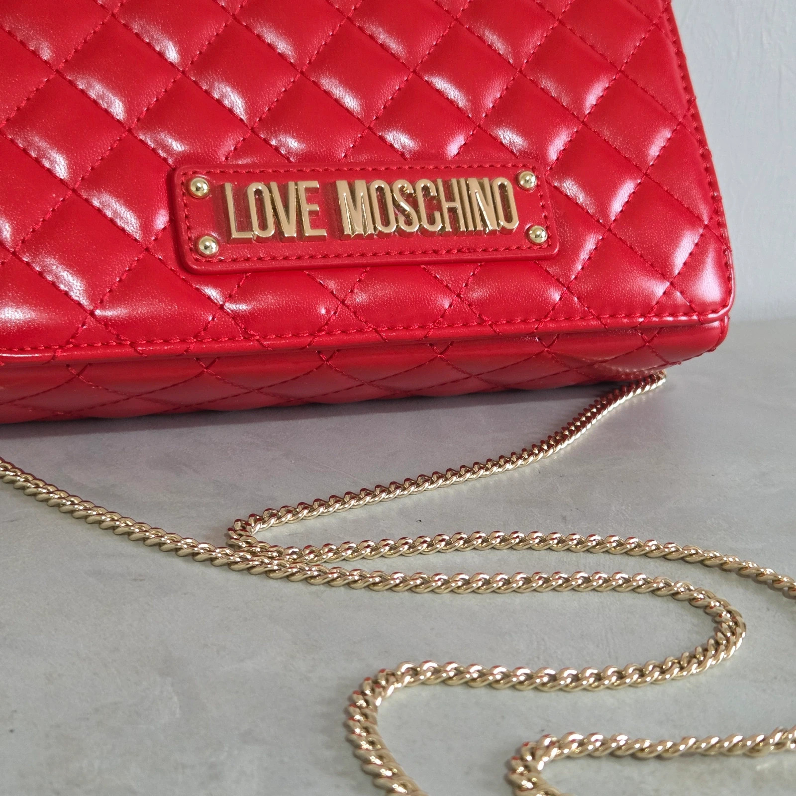 Sac a main bandoulière love moschino rouge doré – Love Moschino 5