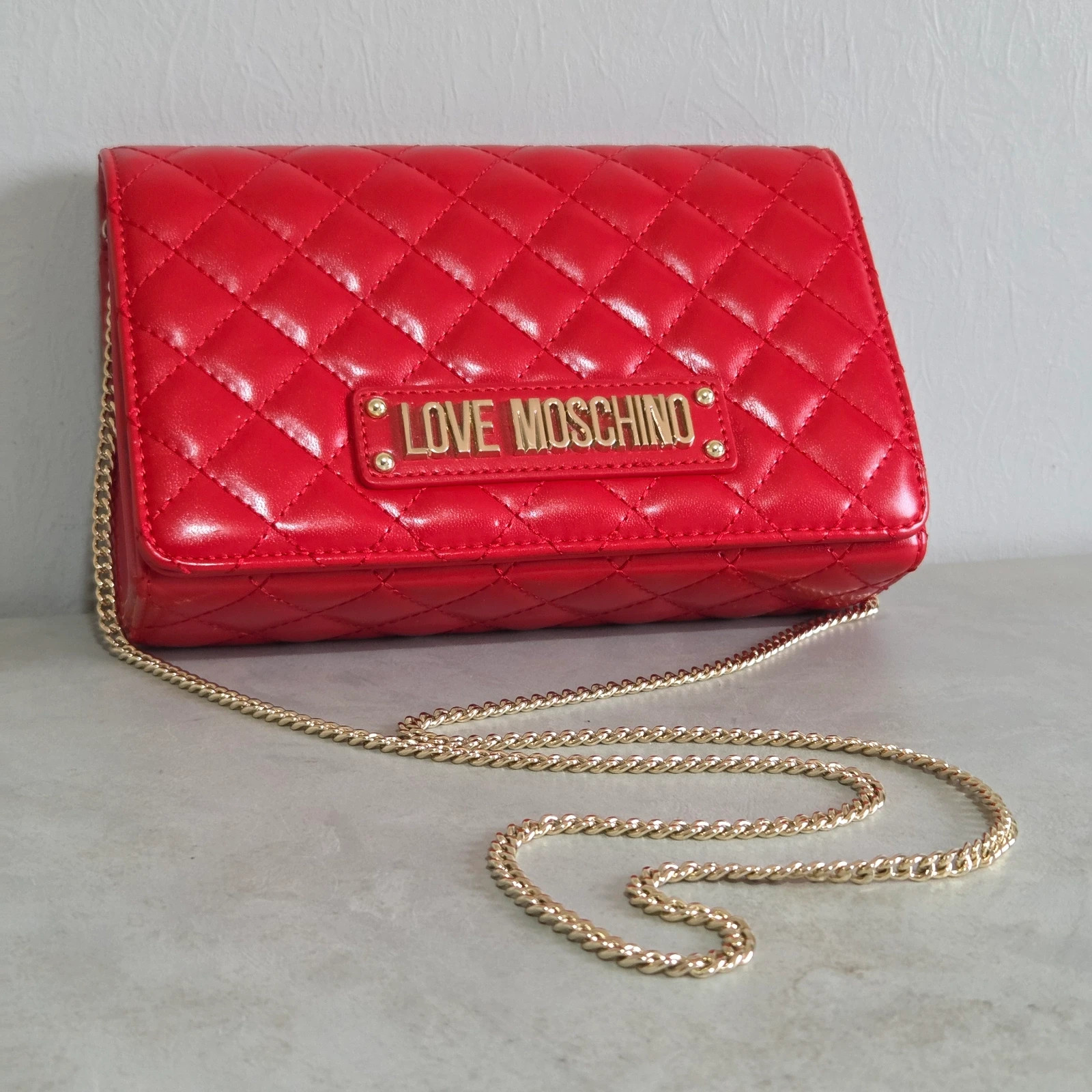 Sac a main bandoulière love moschino rouge doré – Love Moschino 3