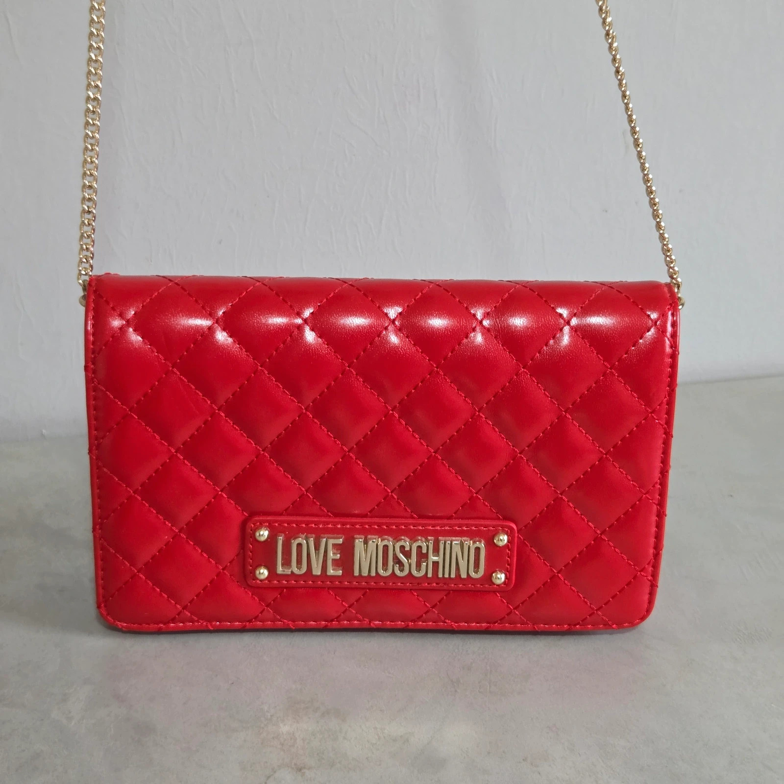Sac a main bandoulière love moschino rouge doré – Love Moschino 4