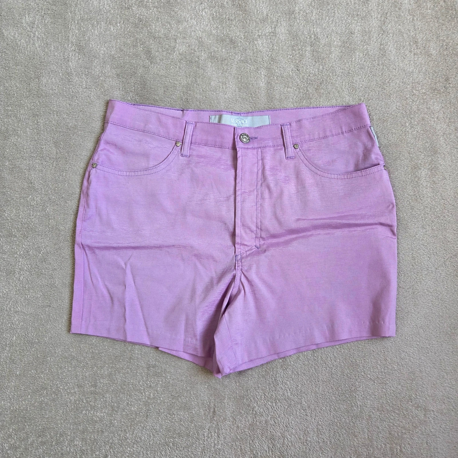 Short versace jeans couture taille M L violet lila matière élastique