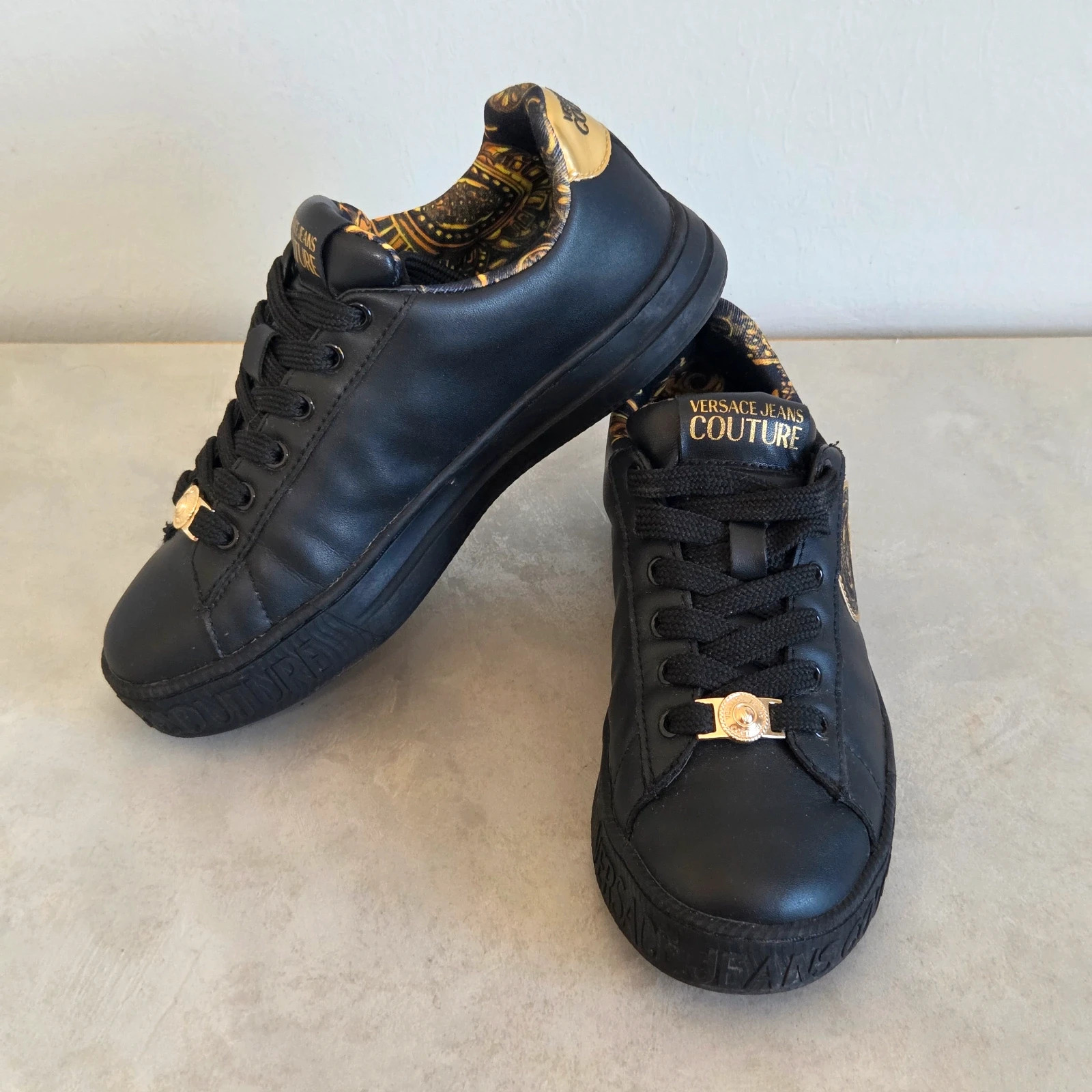 Sneakers basket trainers versace jeans couture taille 36 or doré noir – Versace Jeans Couture – taille 36 3