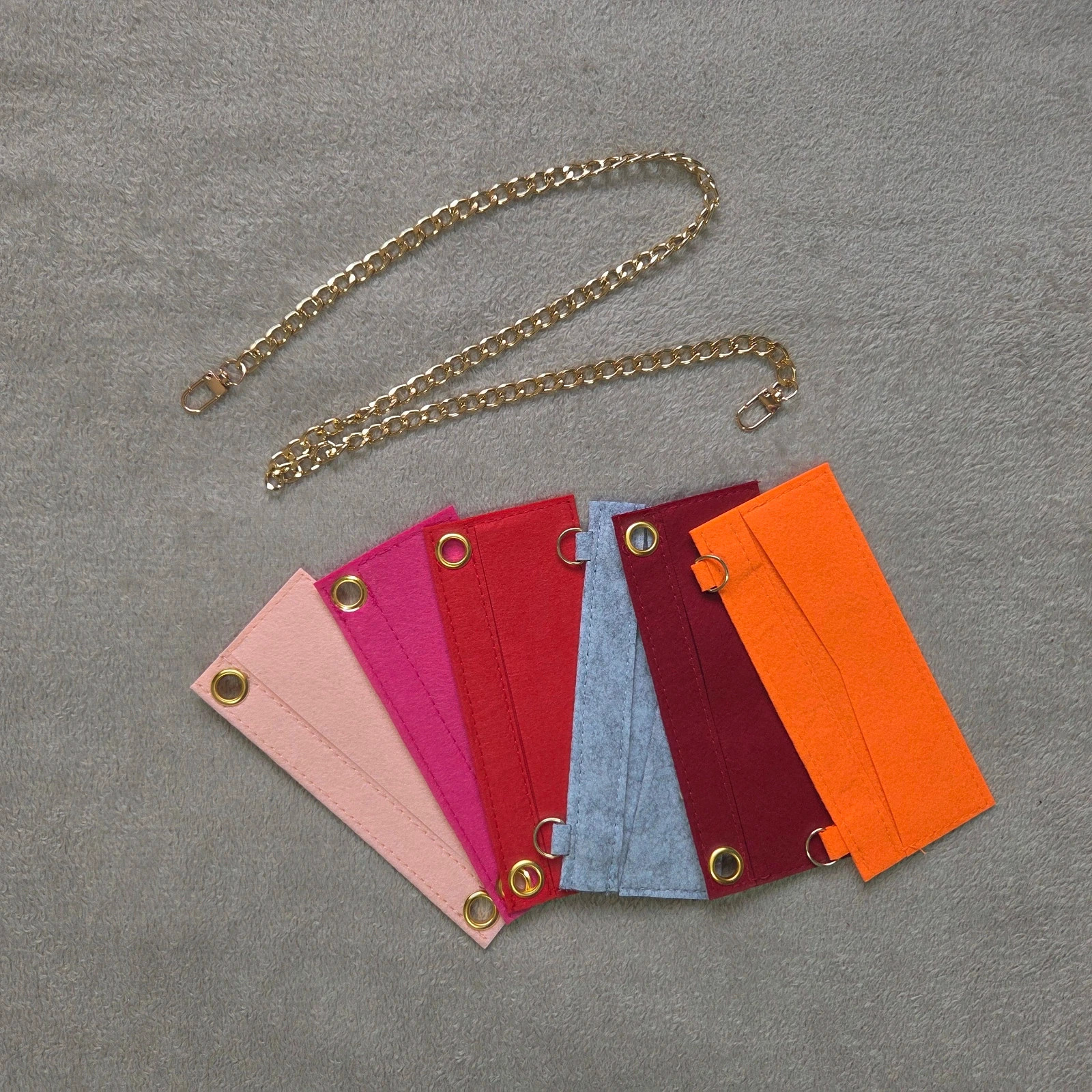 Accessoires insert porte feuille avec chaîne couleur dorée or 4