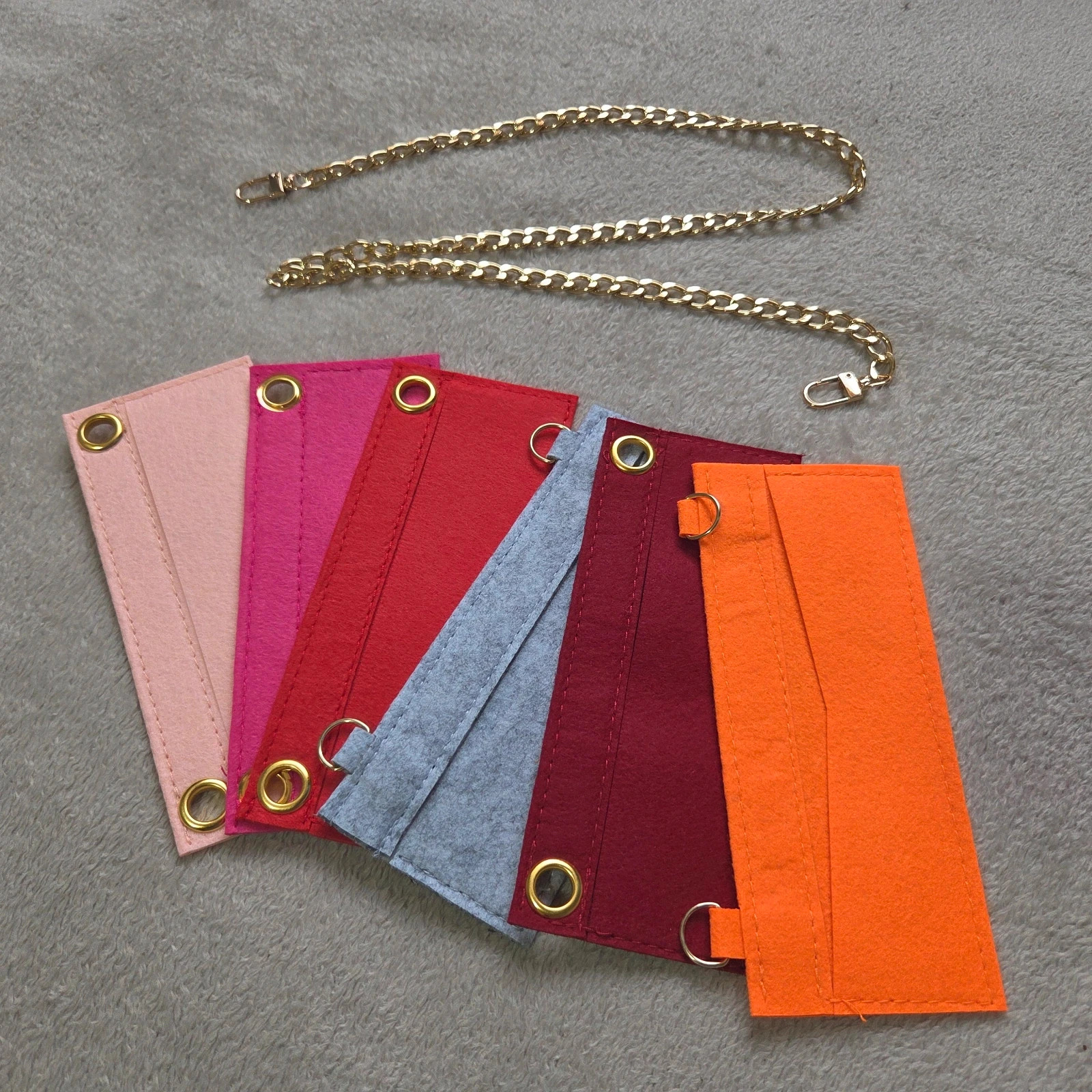 Accessoires insert porte feuille avec chaîne couleur dorée or 3