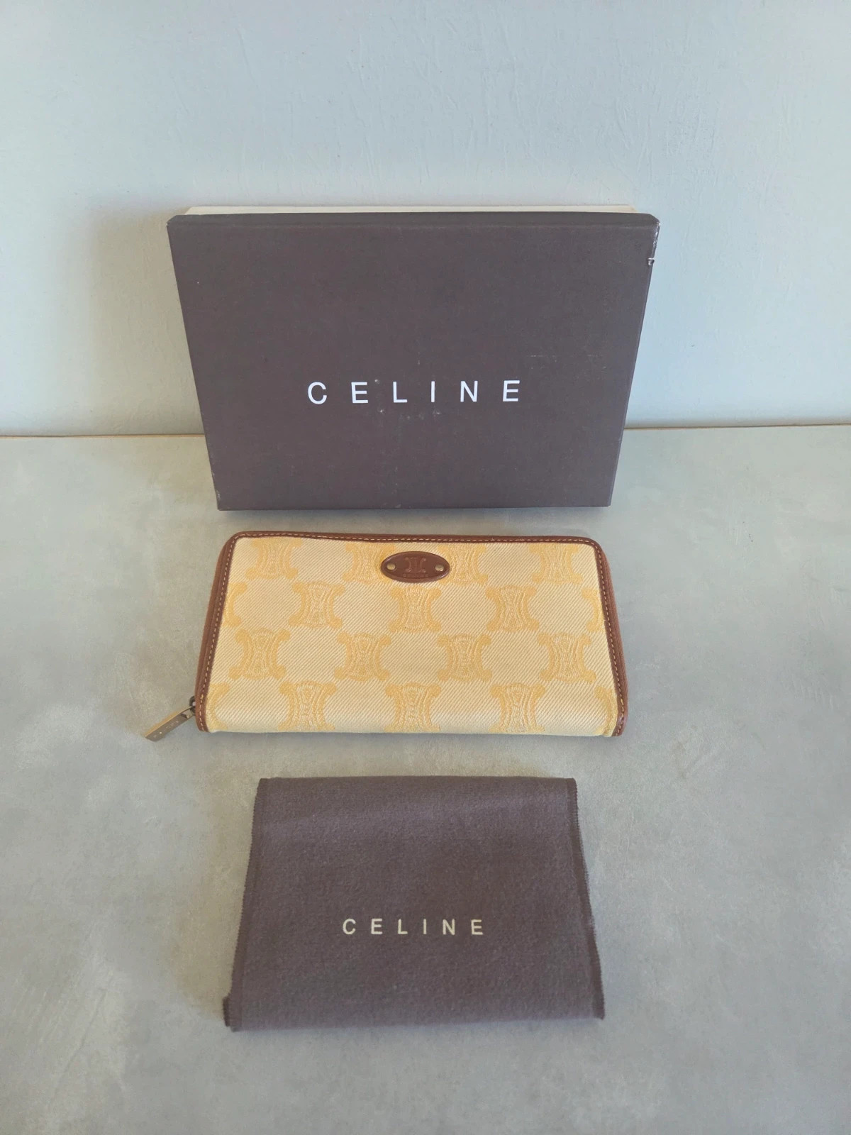 Porte monnaie porte feuille wallet porte carte Céline vintage full set