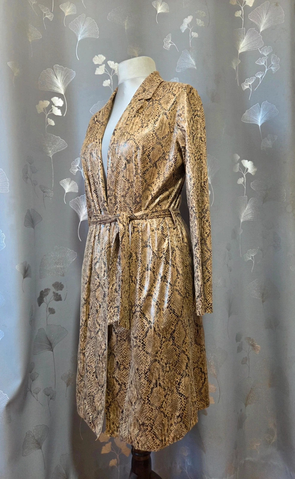 Manteau léger long motif serpent Jeff Gallano vintage – Jeff Gallano – taille M / 38 / 10 4