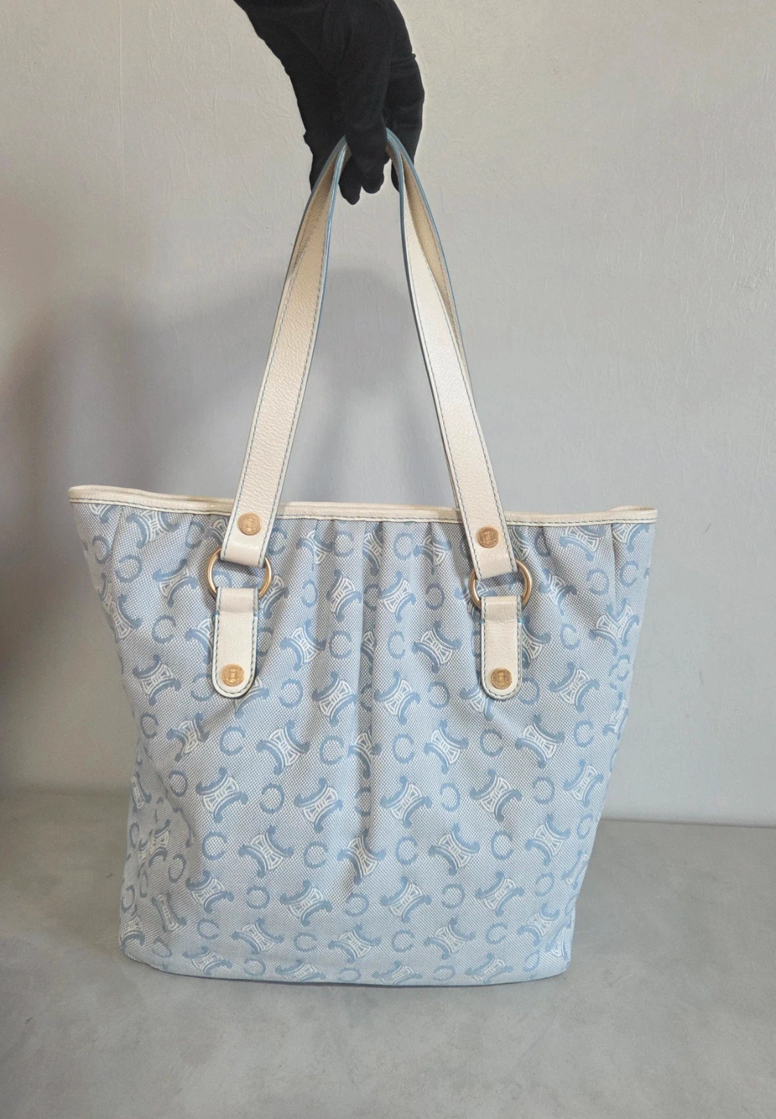 Grand Sac a main fourre tout Céline vintage effet jeans – CELINE 4