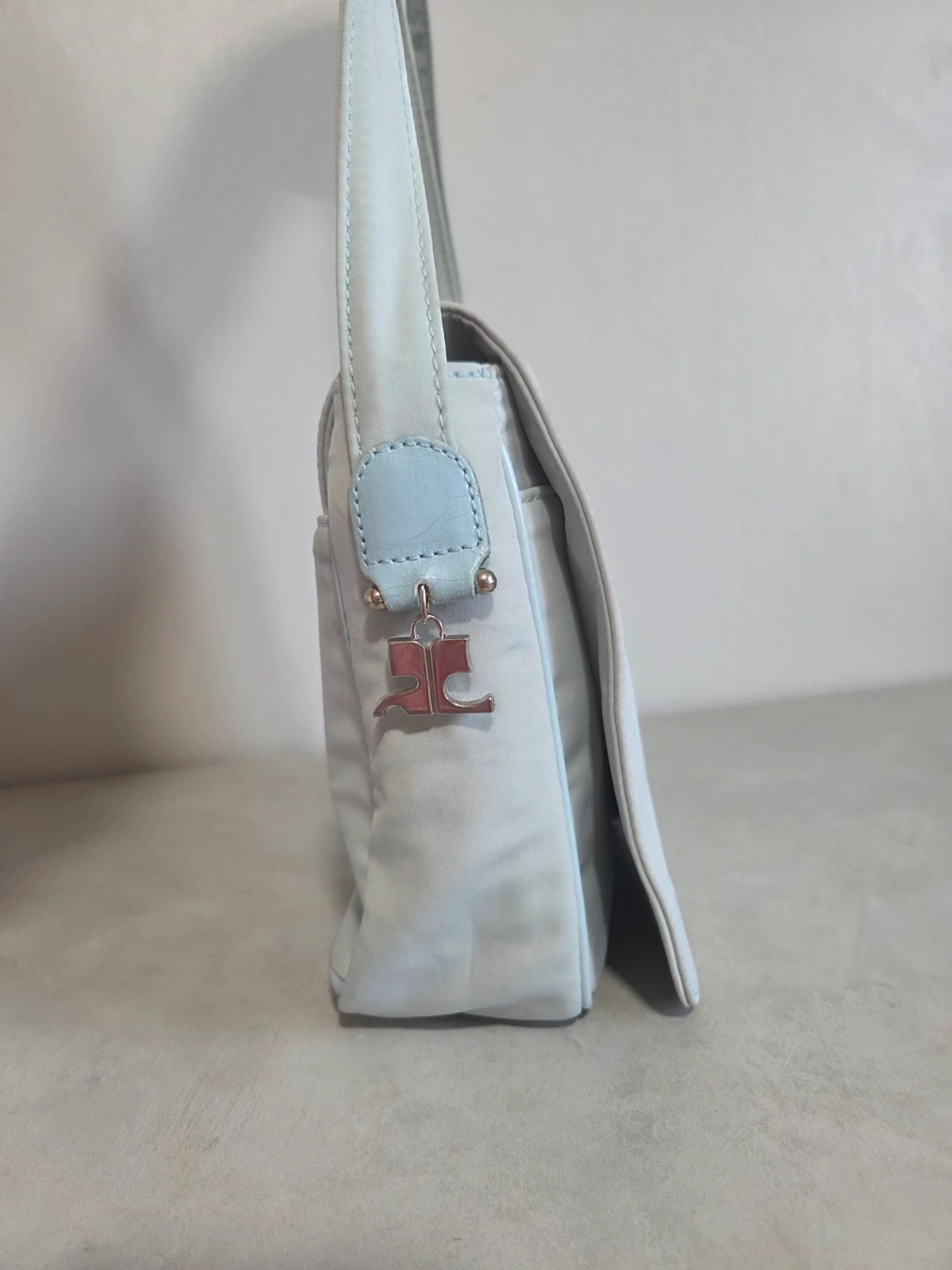 Sac a main bandoulière courrèges vintage bleu clair turquoise – Courrèges 5