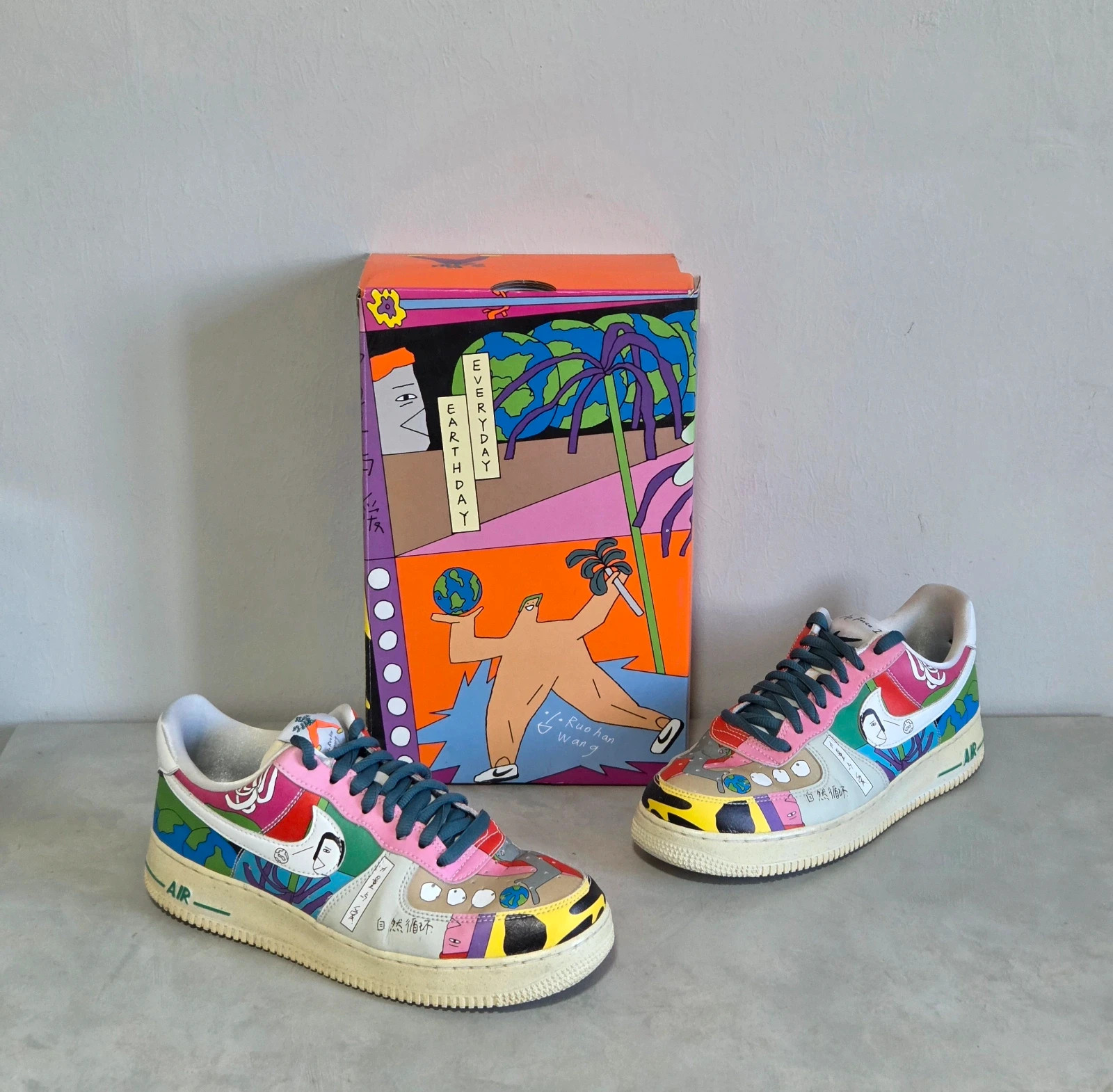Sneakers basket trainers nike air force flyleather ruohan Wang taille 42