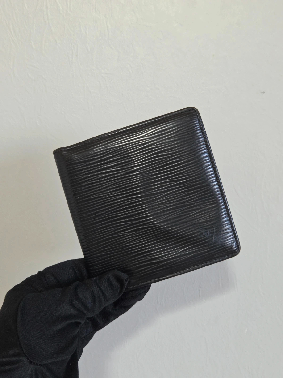 Porte feuille cuir épi noir Louis vuitton
