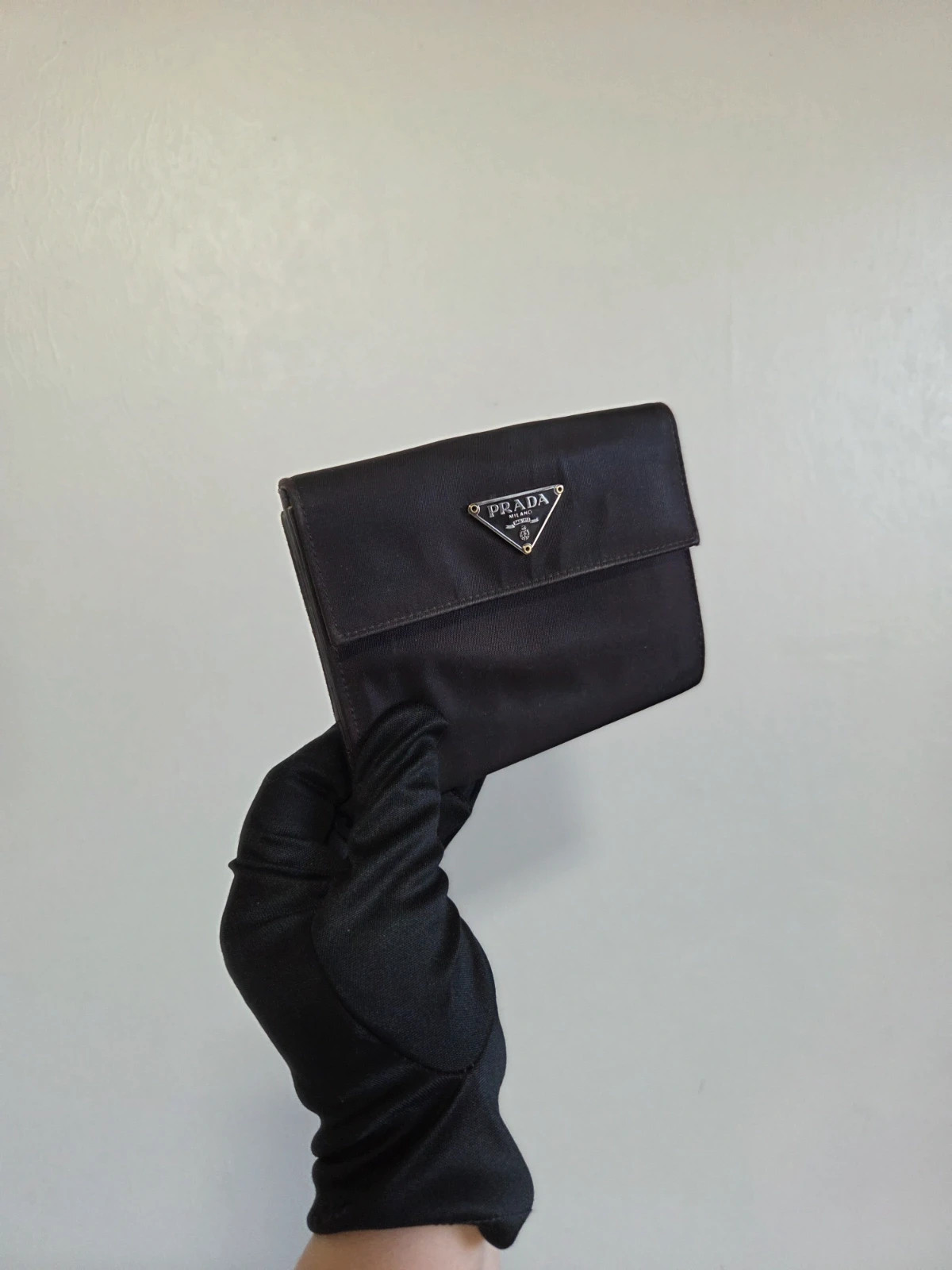 Porte monnaie porte feuille prada violet nylon et cuir