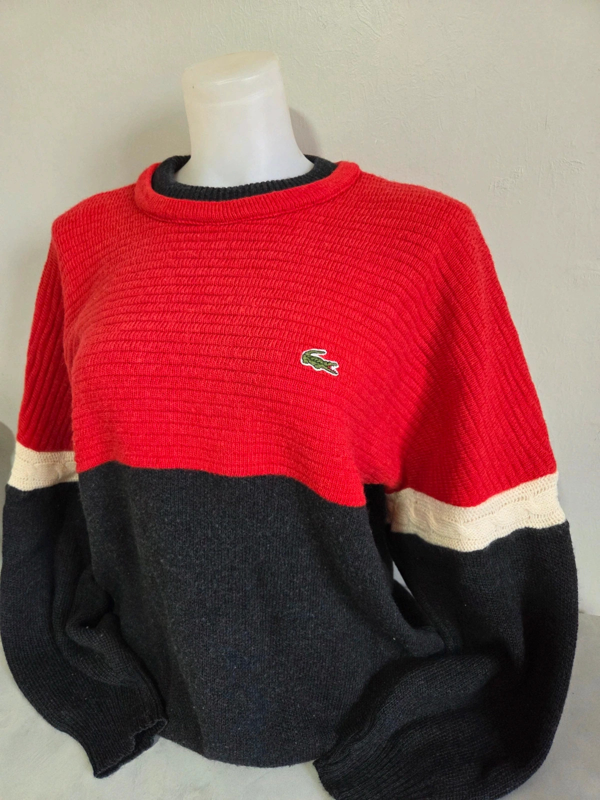 Pull sweat woody Lacoste vintage taille L laine – Lacoste – taille L 2