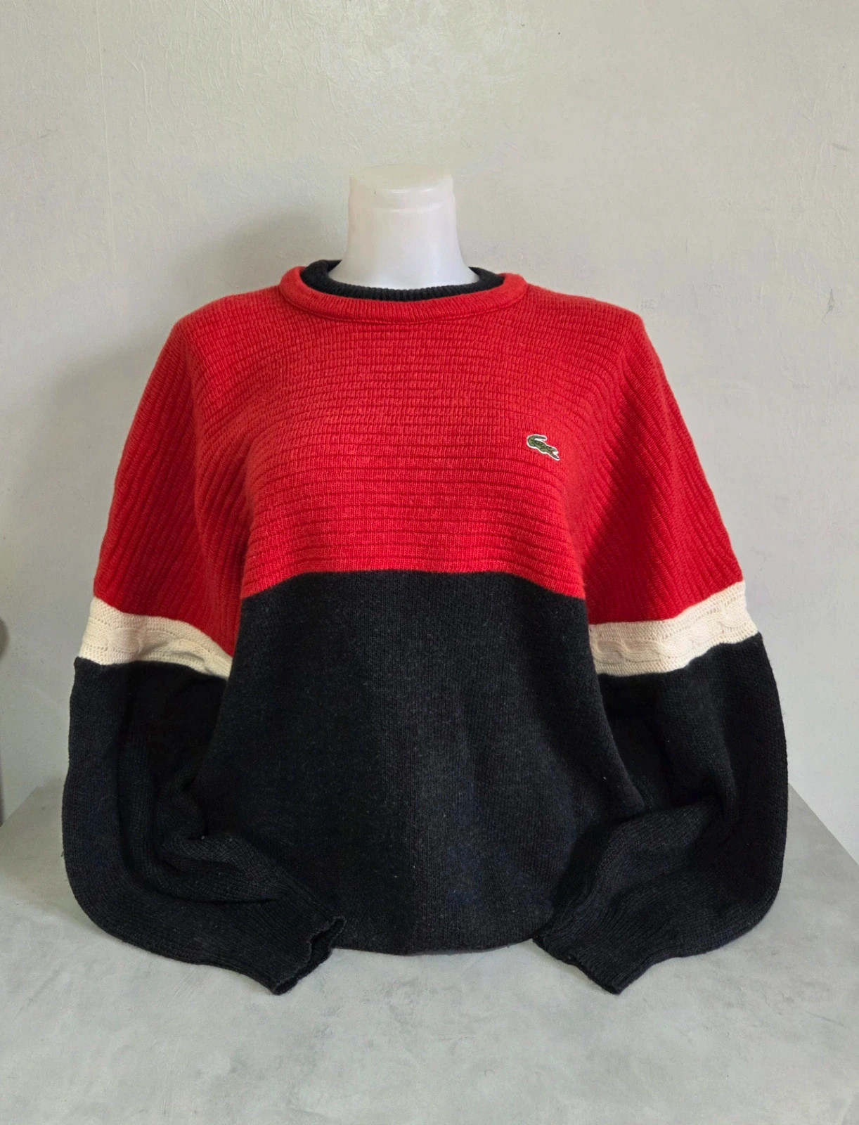 Pull sweat woody Lacoste vintage taille L laine