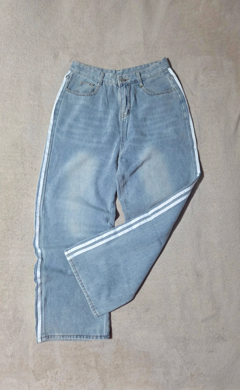 Pantalon jeans large taille M 38 – Vintage Dressing – taille M / 38 / 10