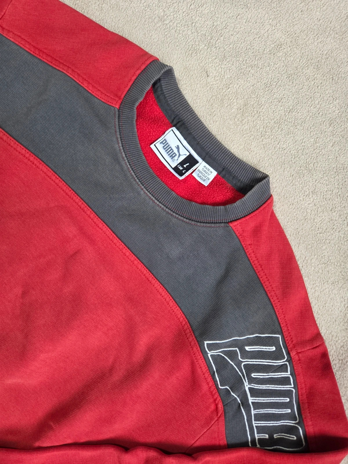 Pull sweat vintage Puma rouge taille L – Puma – taille L 3