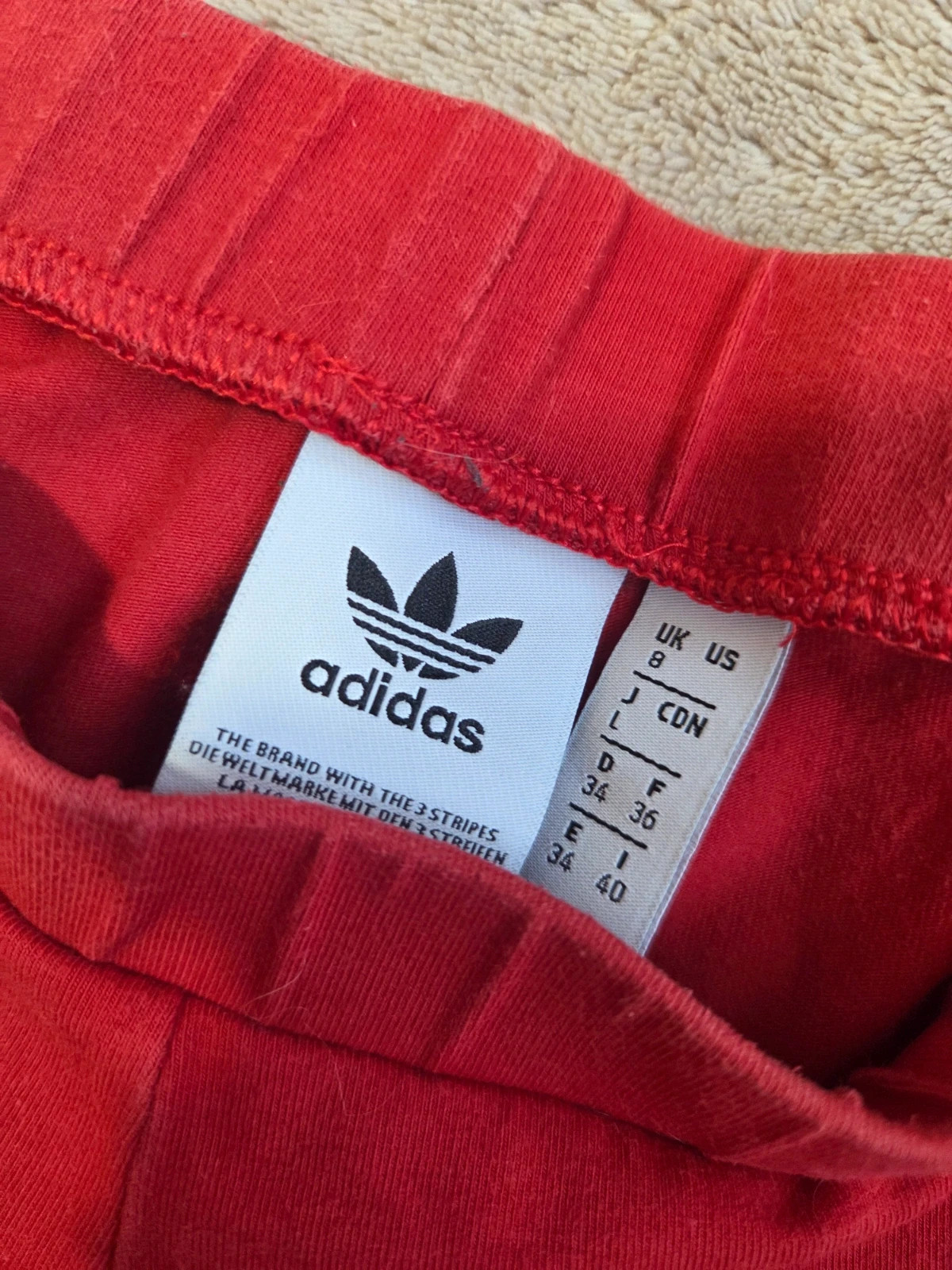Leggings pantalon sport taille S Adidas rouge blanc – adidas – taille S / 36 / 8 4