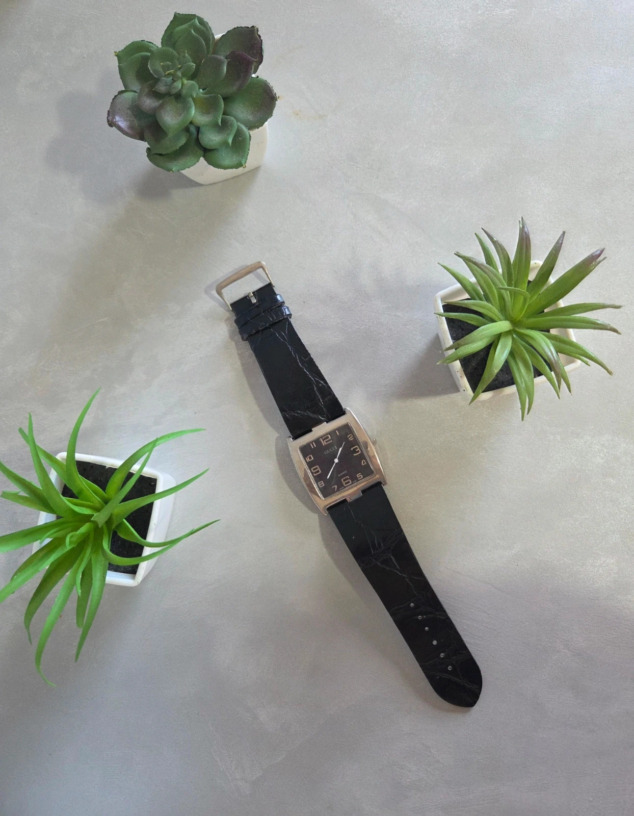 Montre gucci vintage noir cuir – Gucci – taille Taille unique 2