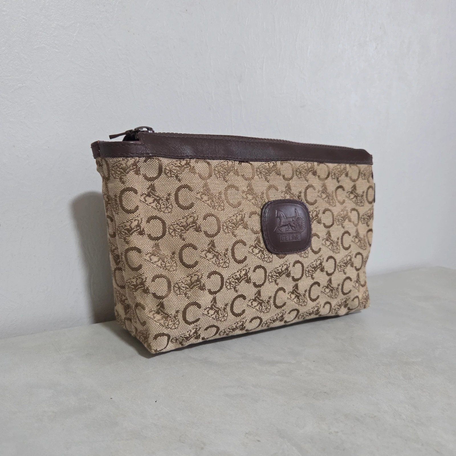 Pochette trousse CELINE vintage excellent état toile cuir – CELINE 2