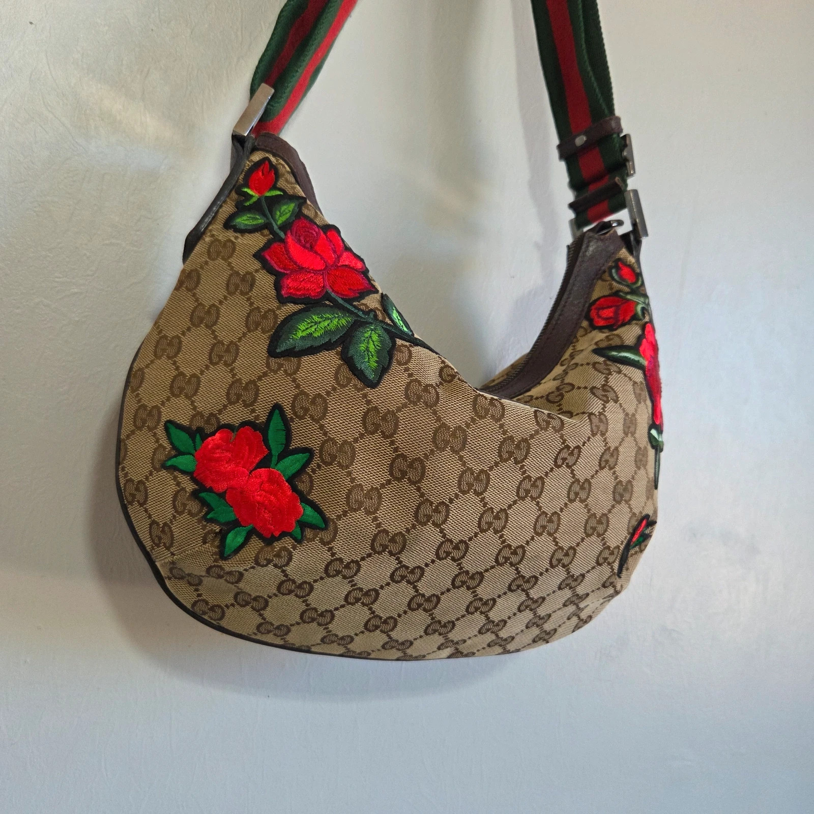 Sac a main bandoulière Gucci vintage motif rose – Gucci 2