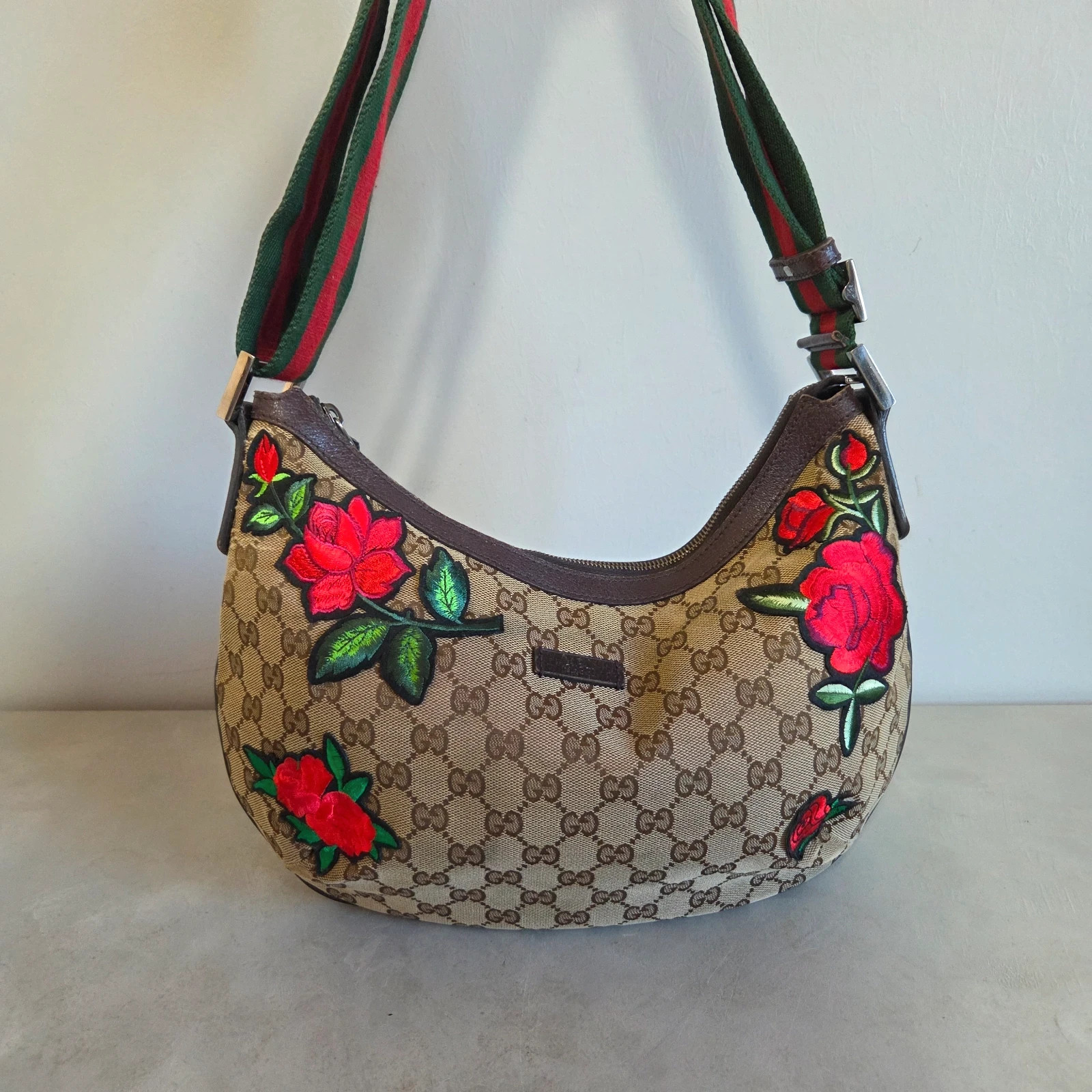 Sac a main bandoulière Gucci vintage motif rose – Gucci 4
