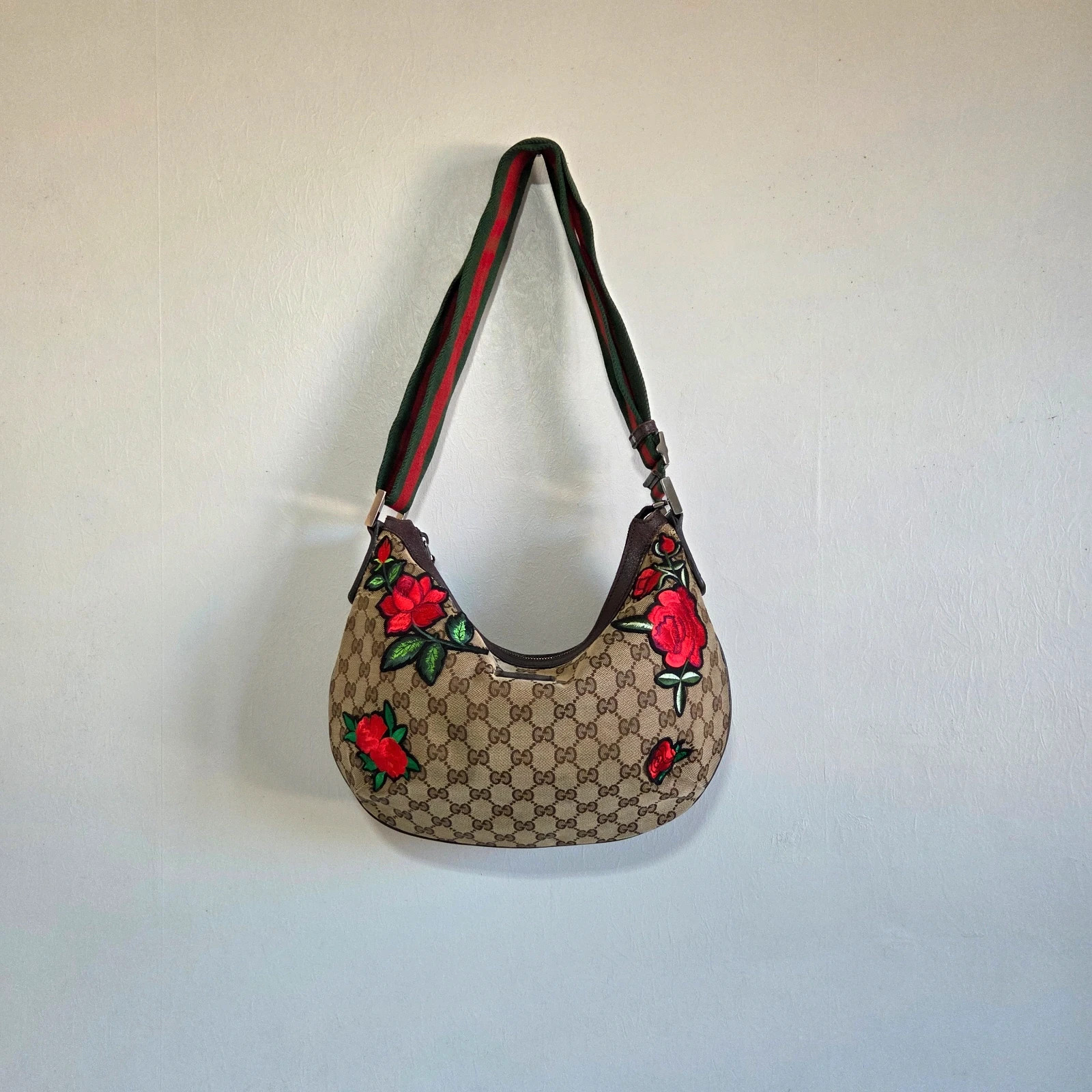 Sac a main bandoulière Gucci vintage motif rose