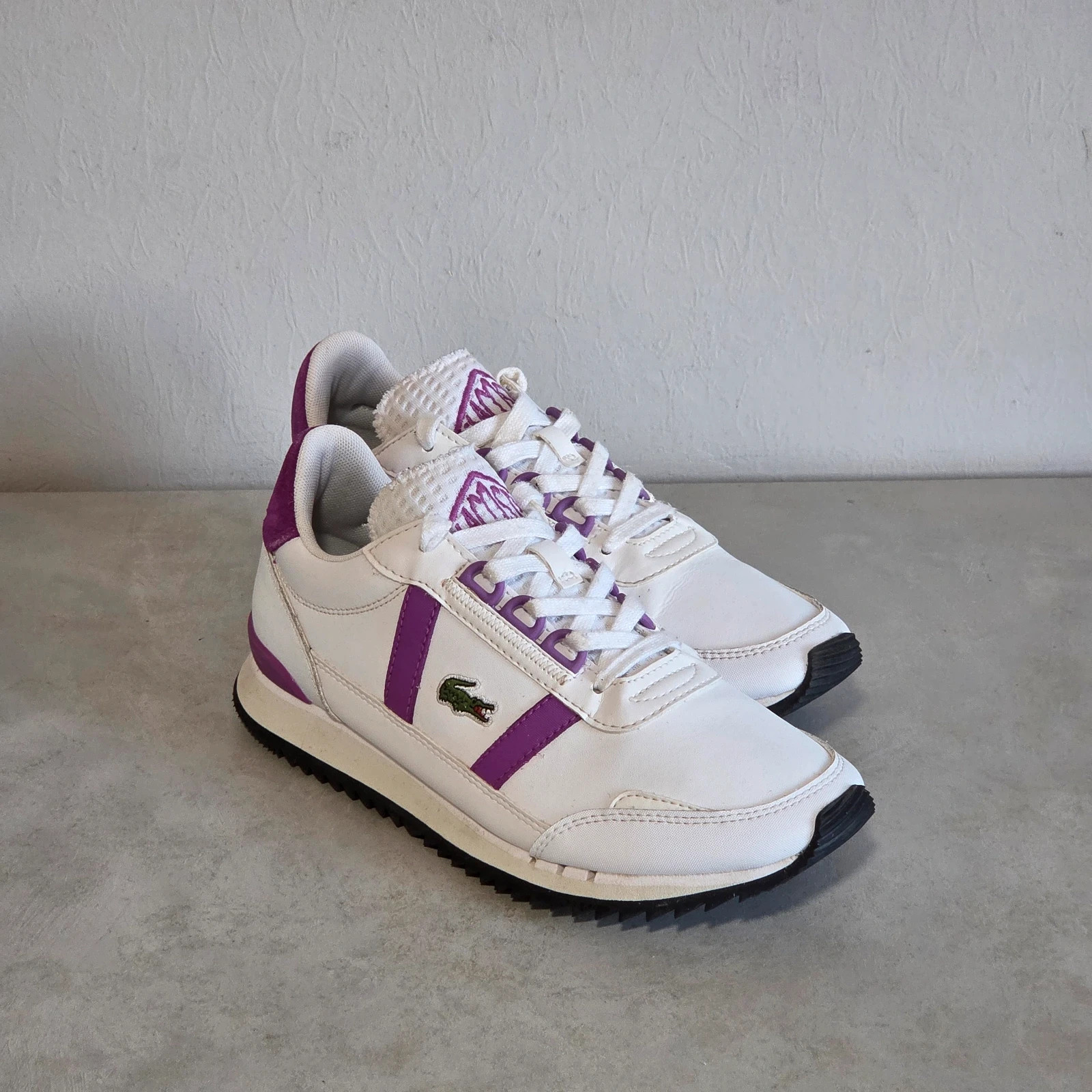 Sneakers basket trainers Lacoste blanc violet femme taille 36 – Lacoste – taille 36 2