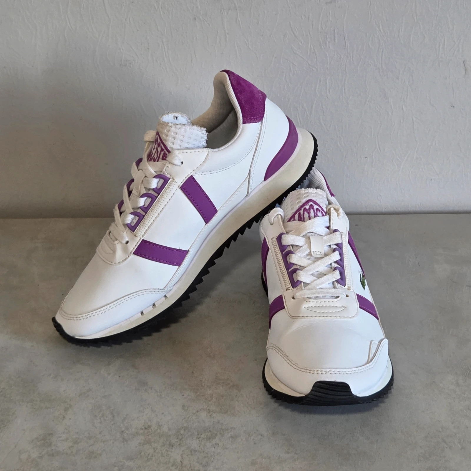 Sneakers basket trainers Lacoste blanc violet femme taille 36 – Lacoste – taille 36 4