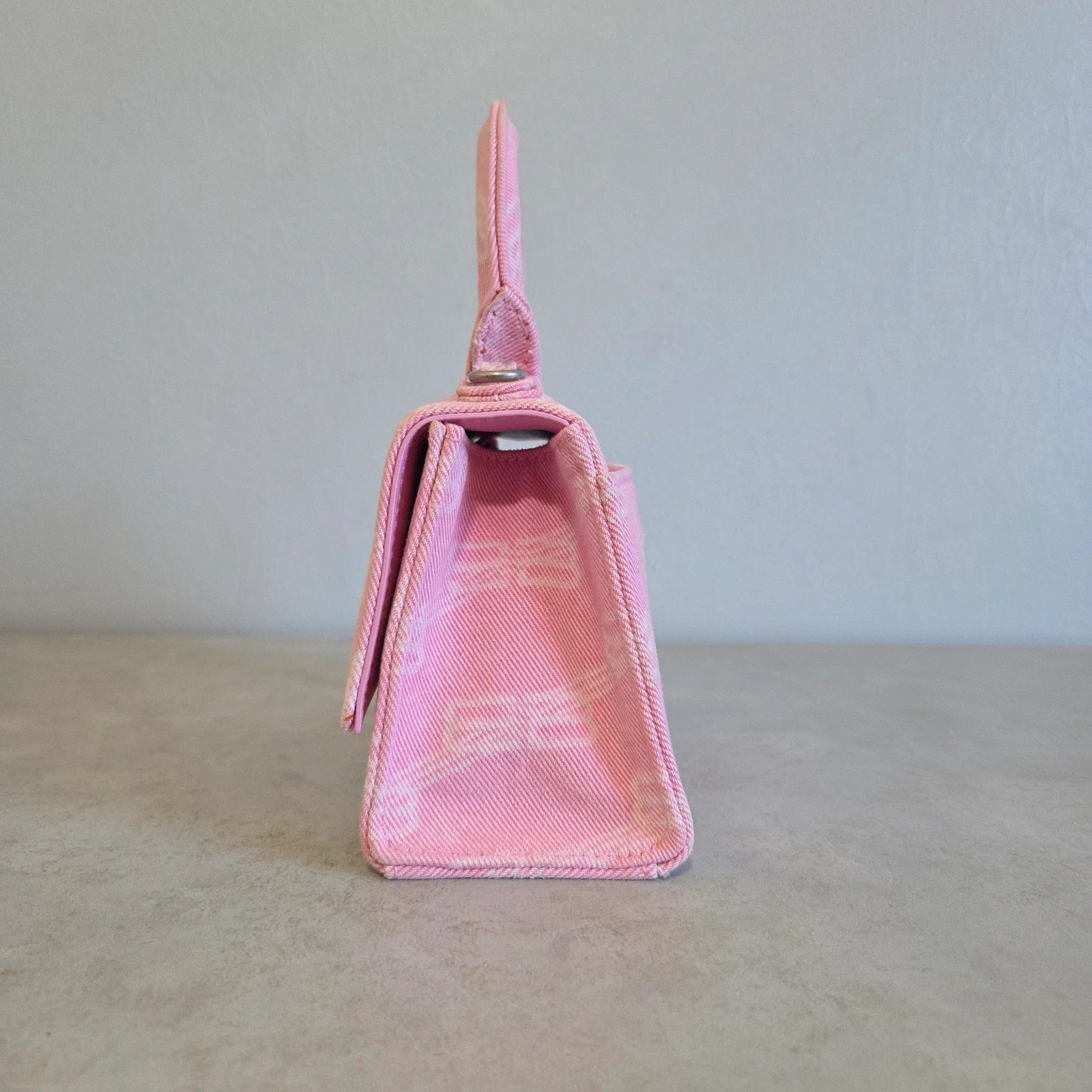 Sac a main bandoulière amovible balenciaga hourglass rose denim – Balenciaga 4