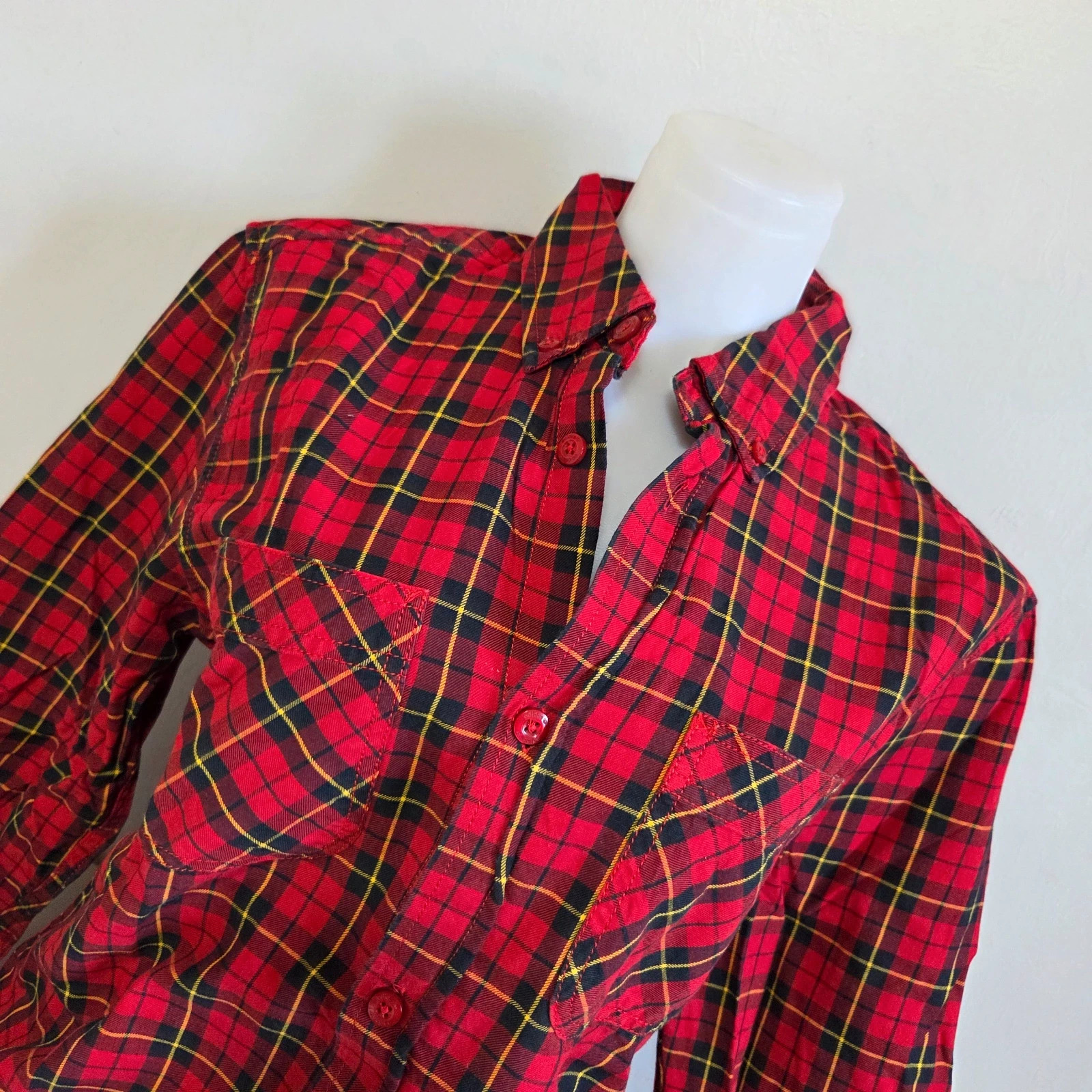 Veste chemise chemisier a carreaux écossais vintage Adidas manches longue rouge taille M – adidas – taille M / 38 / 10 3